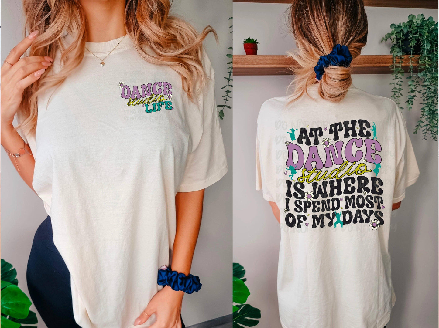 At The Dance Studio Is Where I Spend Most of My Days | Dance Studio Life Graphic T-Shirt | Ballet Jazz Hip Hop Dancer Tee | Studio Life Shirt