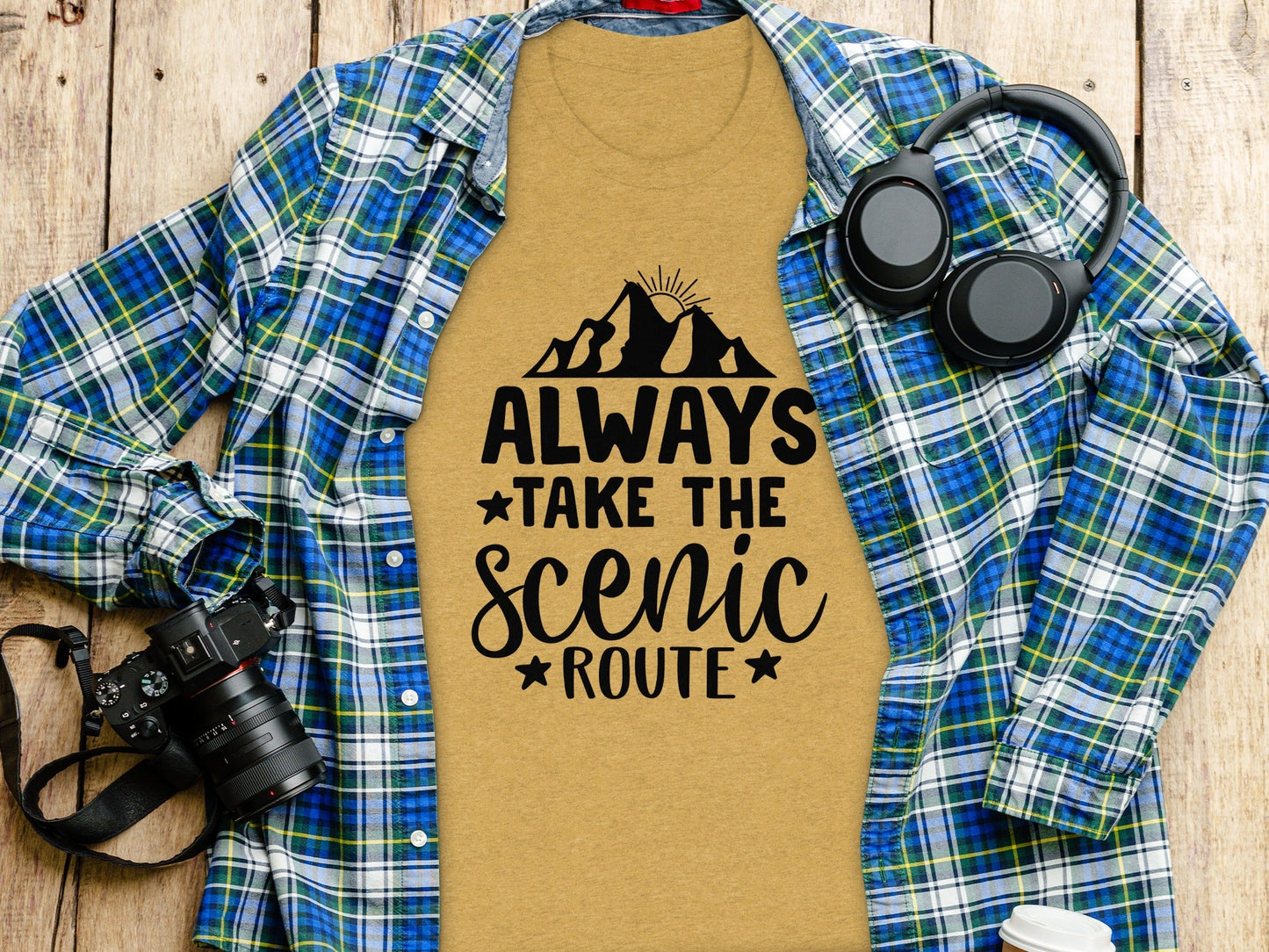 Always Take The Scenic Route With Mountains T-Shirt
