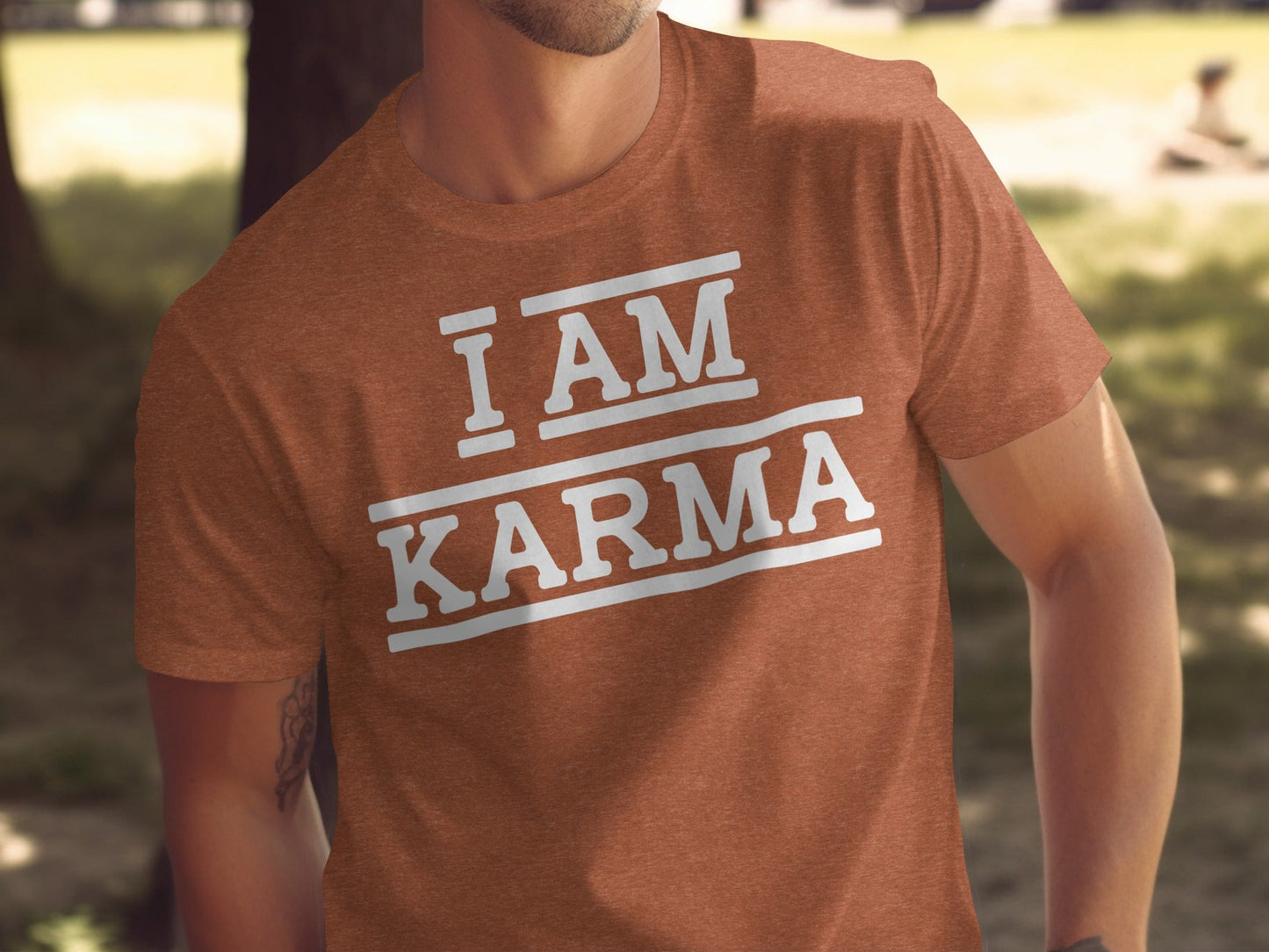 I AM Karma Bold Statement Black and White T-Shirt