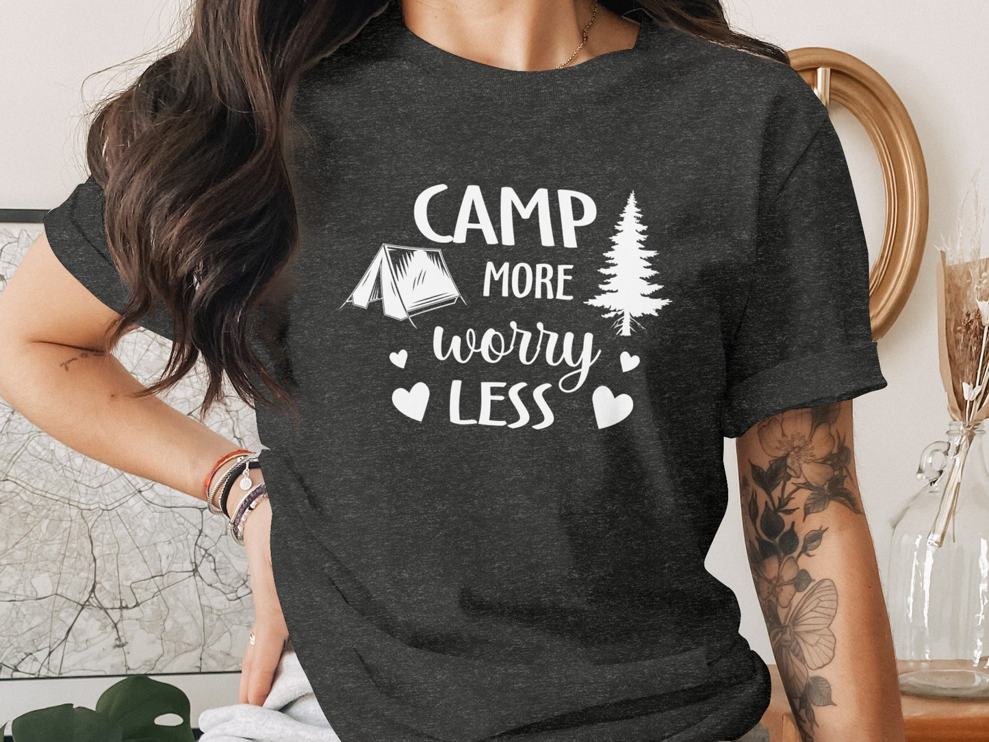 Camp More Worry Less Camping Adventure Graphic T-Shirt