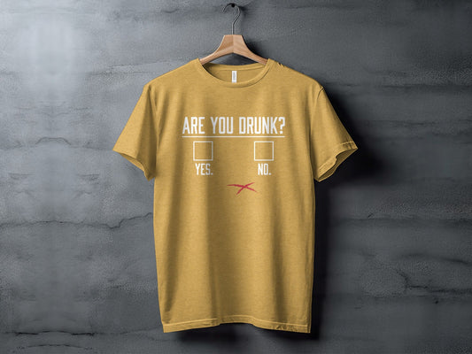 Are You Drunk Check Box With Red Cross Funny Graphic T-Shirt