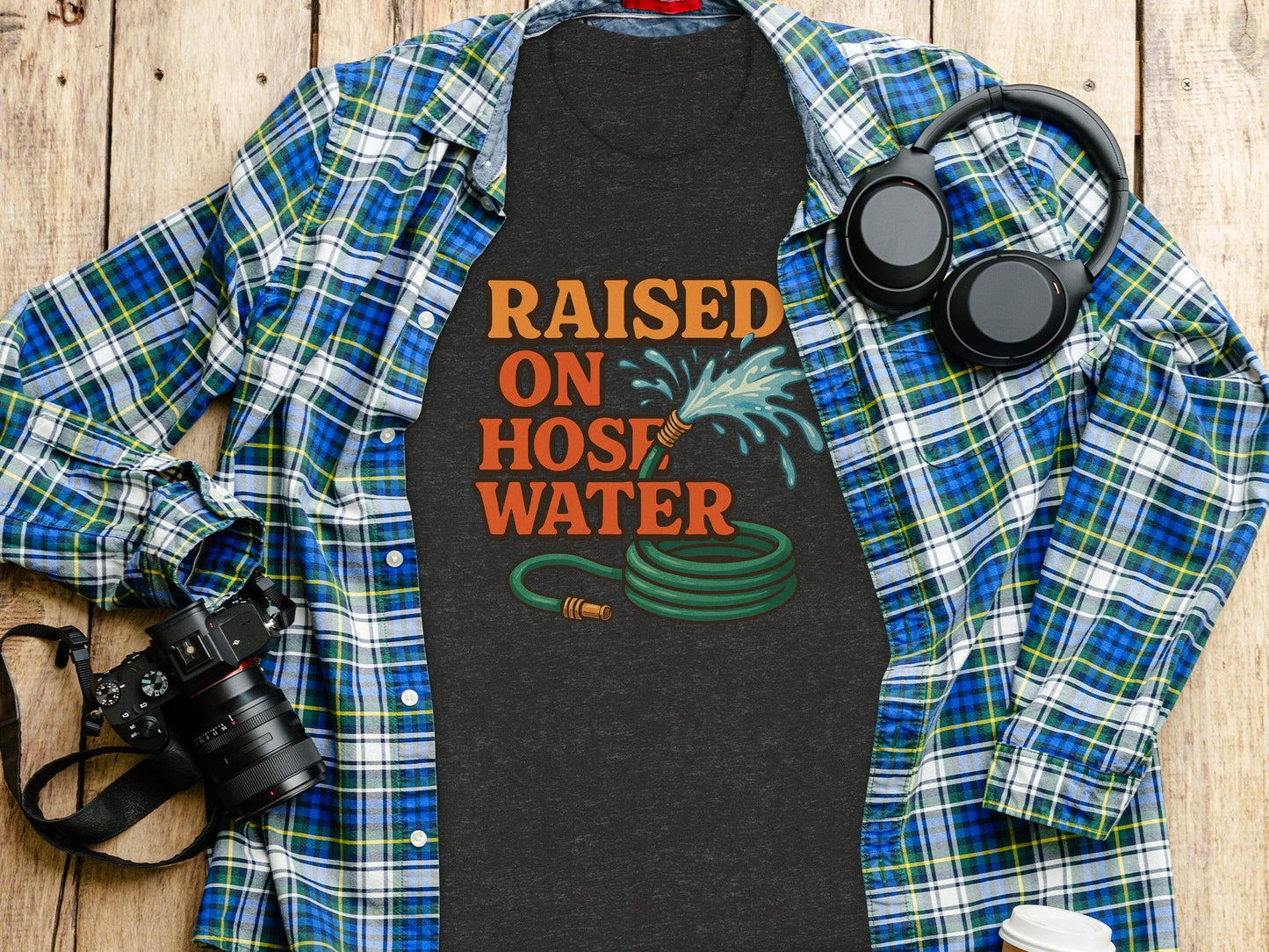 Raised On Hose Water Graphic Design Retro Style T-Shirt
