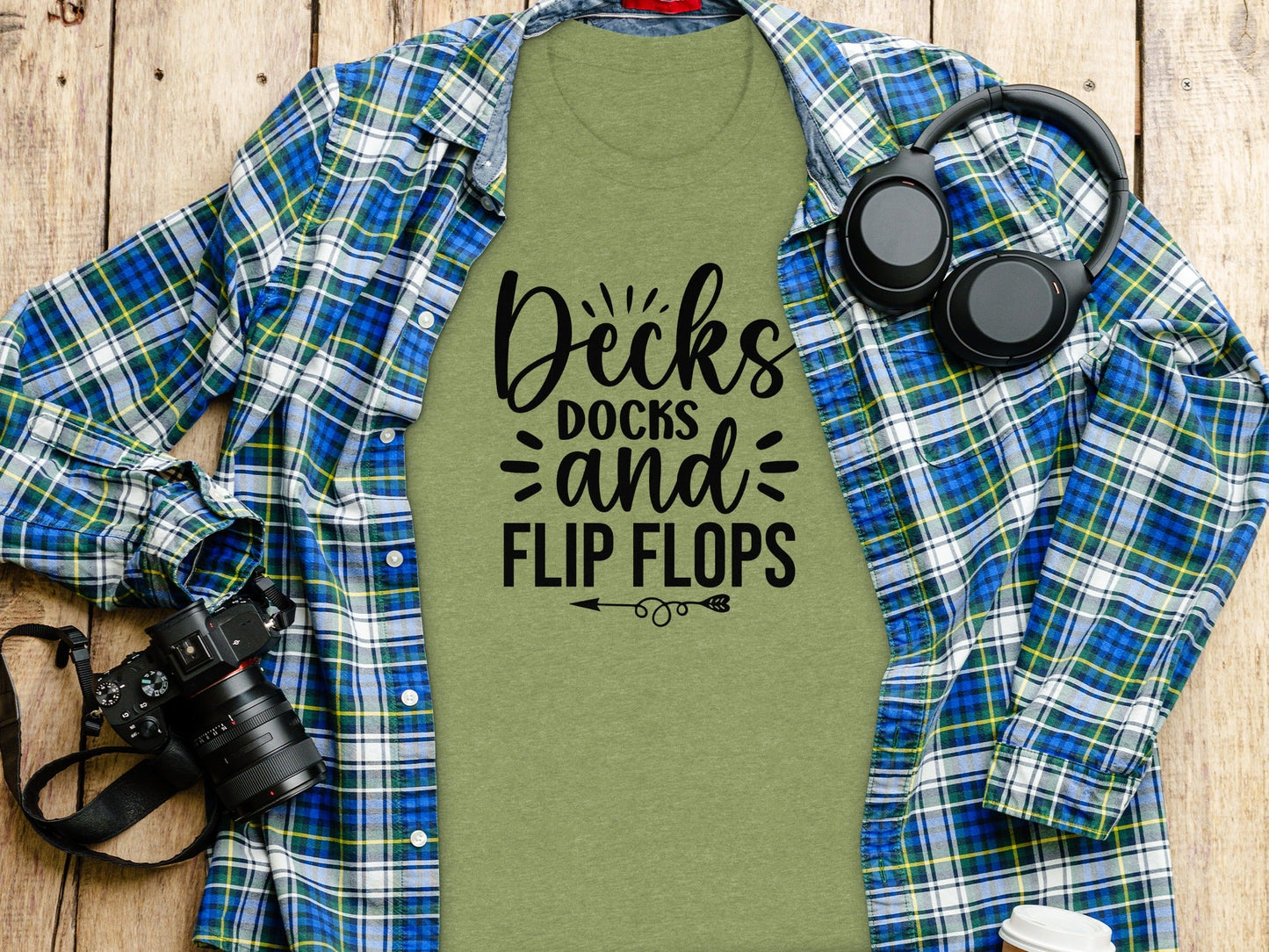 Decks Docks And Flip Flops Arrow Summer Funny T-Shirt