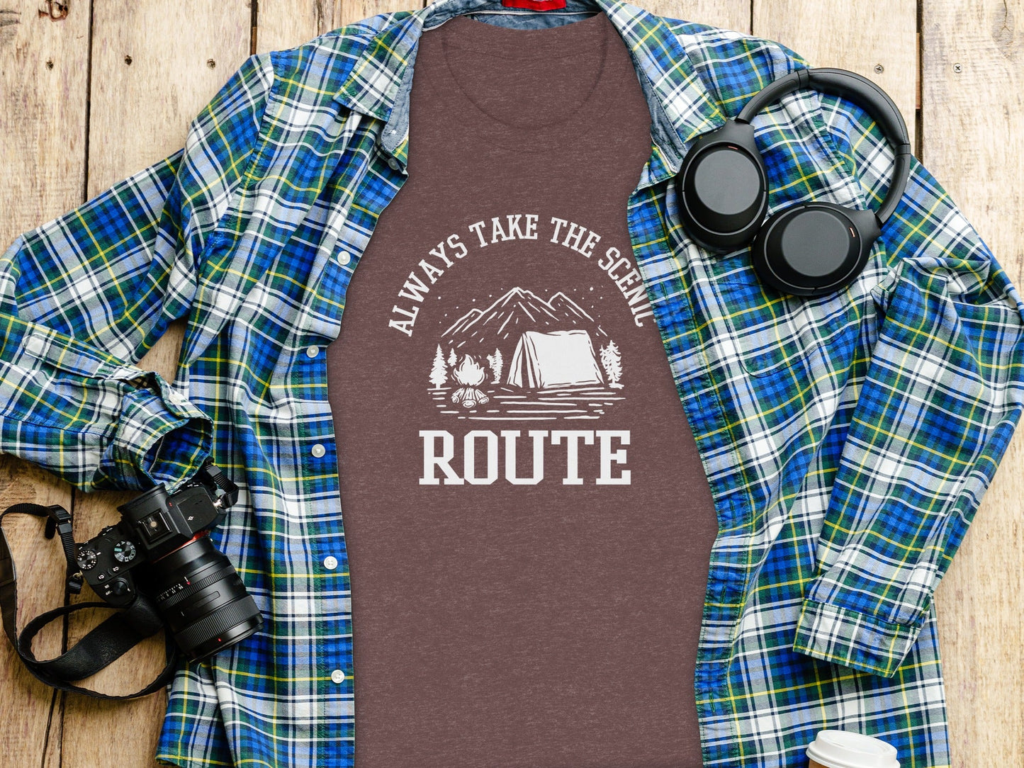Always Take The Scenic Route Camping Adventure T-Shirt
