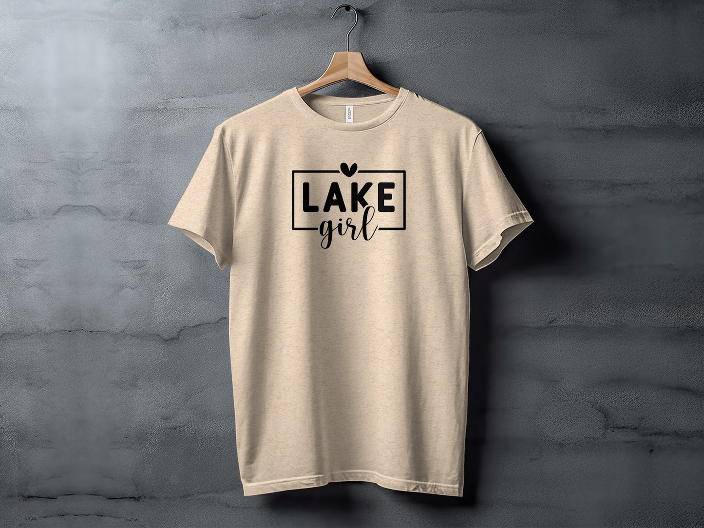 Lake Girl Simple Vector Design Heart Above Graphic T-Shirt