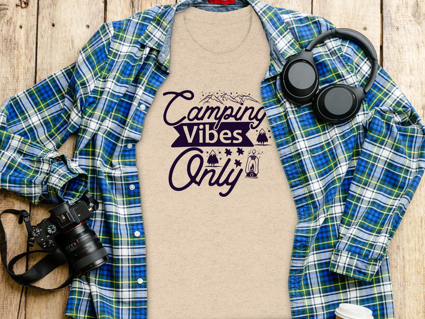 Camping Vibes Only Graphic Adventure Outdoor T-Shirt