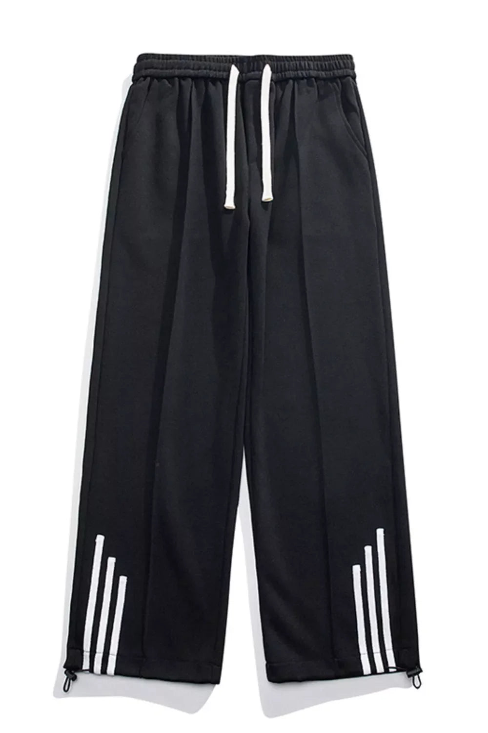 Men's Plus Size Casual Loose Fit Sweatpants with Striped Detail