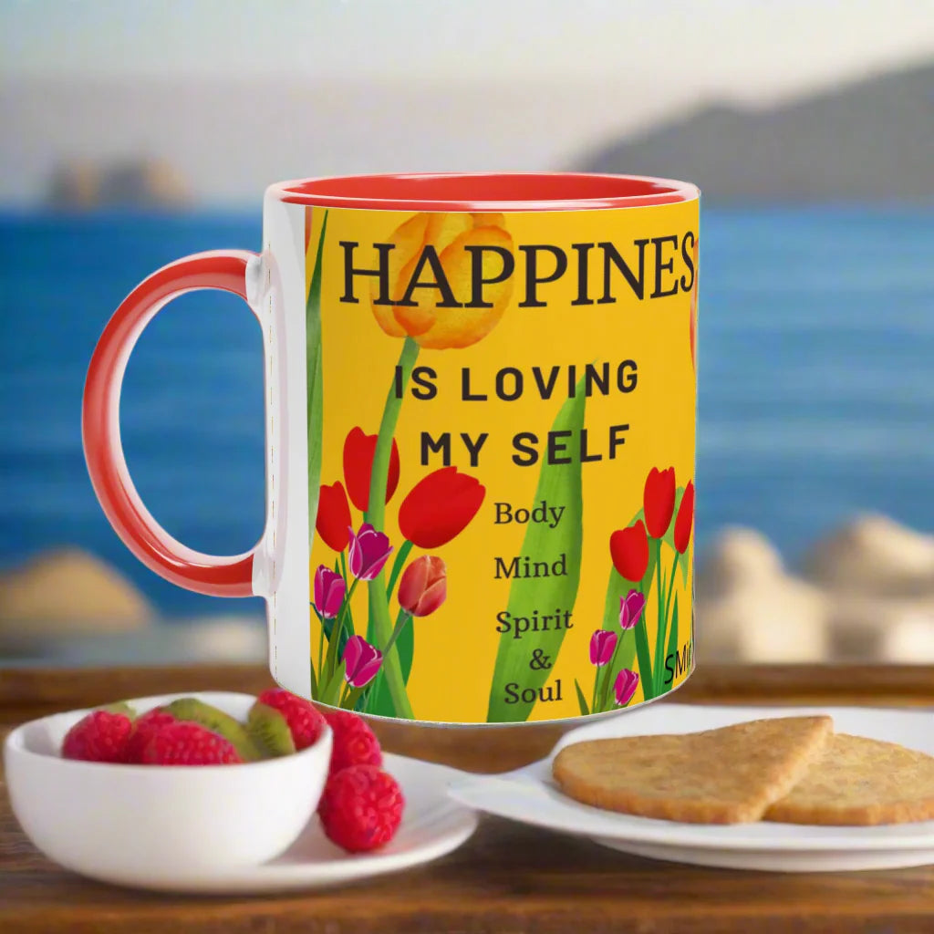 White 11oz Ceramic Mug with Color Inside