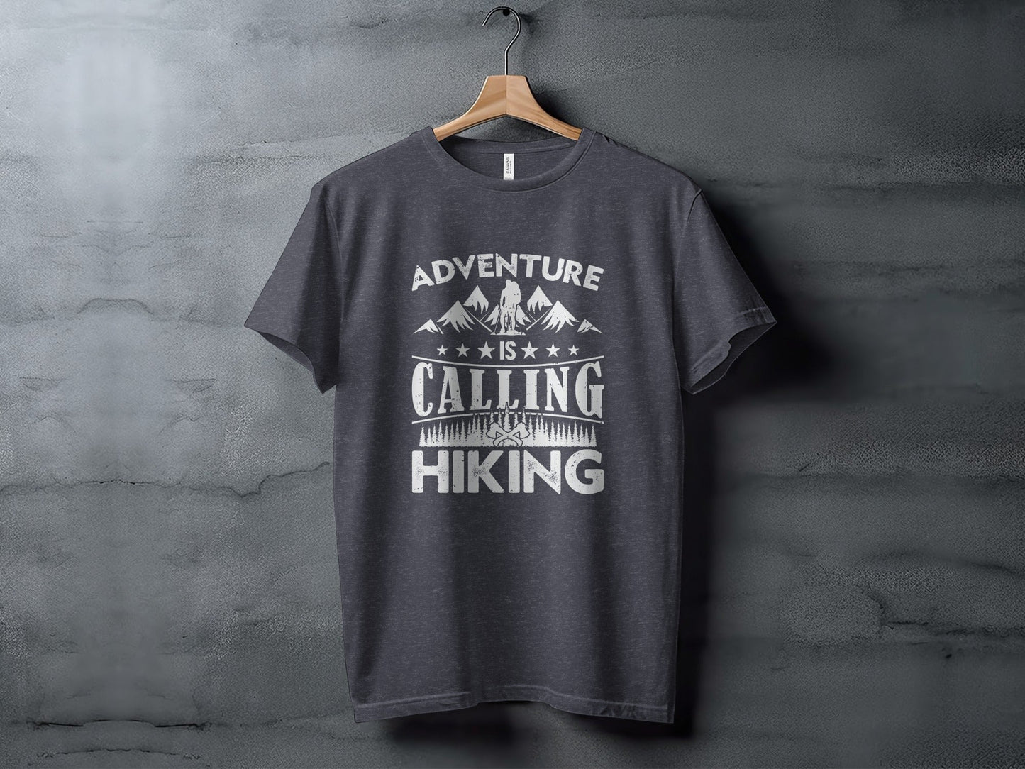 Adventure Is Calling Hiking Graphic Design T-Shirt