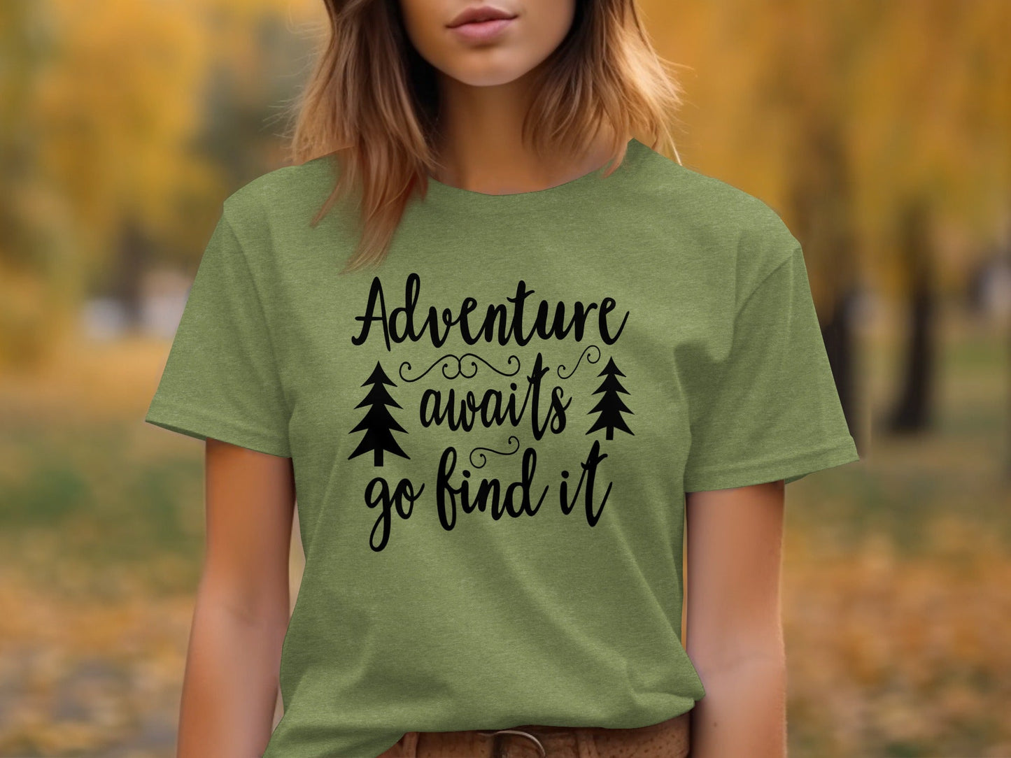 Adventure Awaits Go Find It Design With Trees T-Shirt