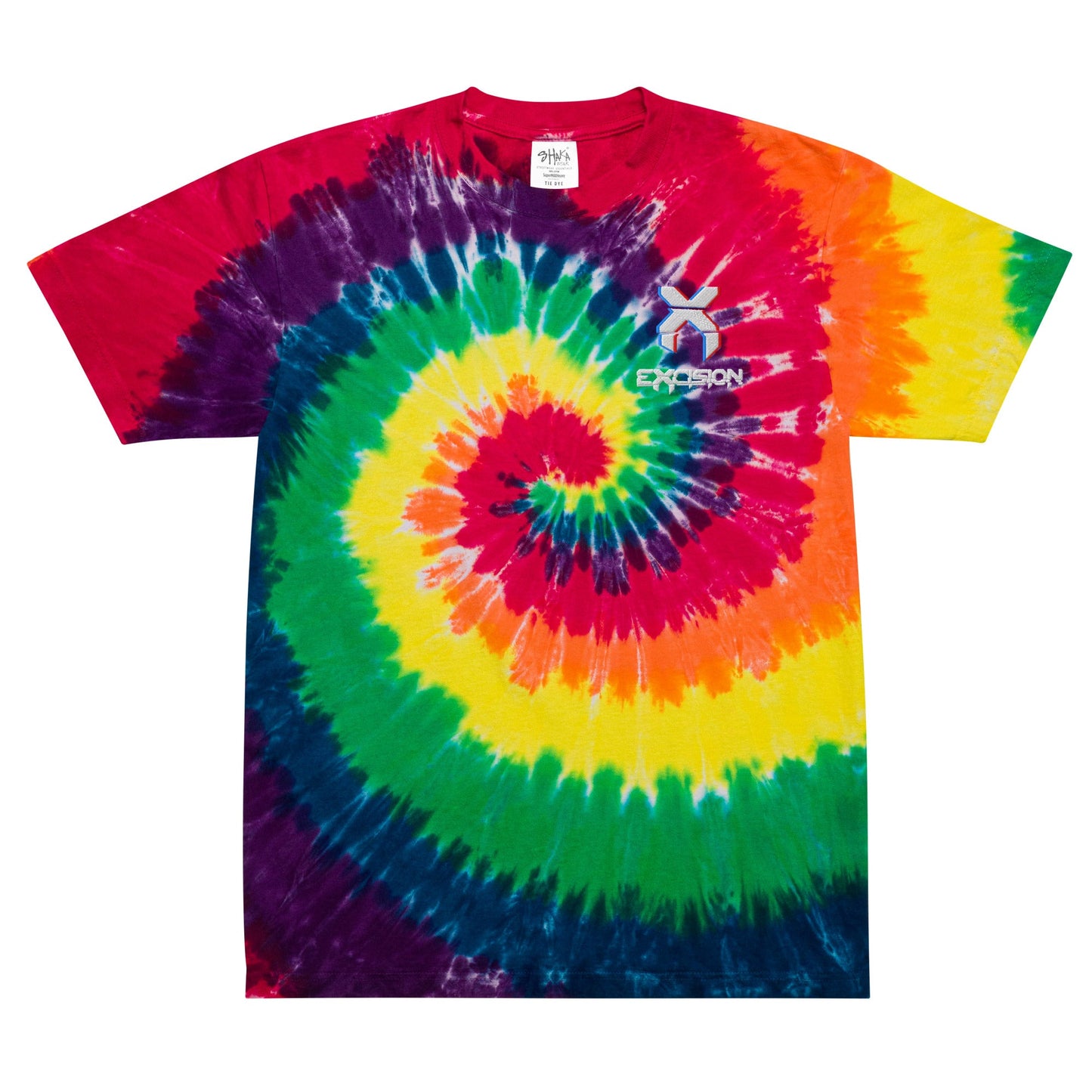 Excision Embroidery Tie Dye Rave T-Shirt for Headbanger Men Women Unisex