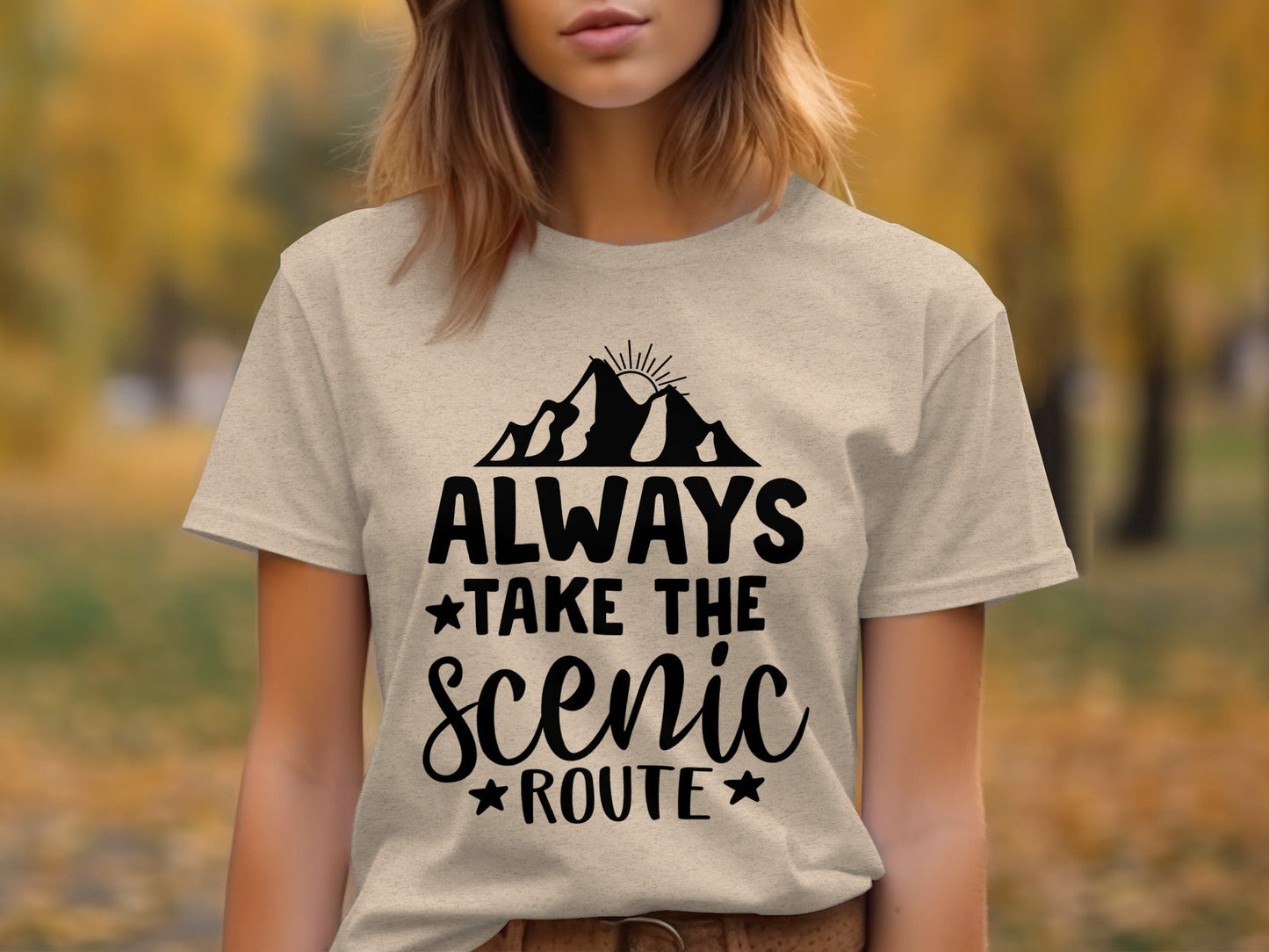 Always Take The Scenic Route With Mountains T-Shirt