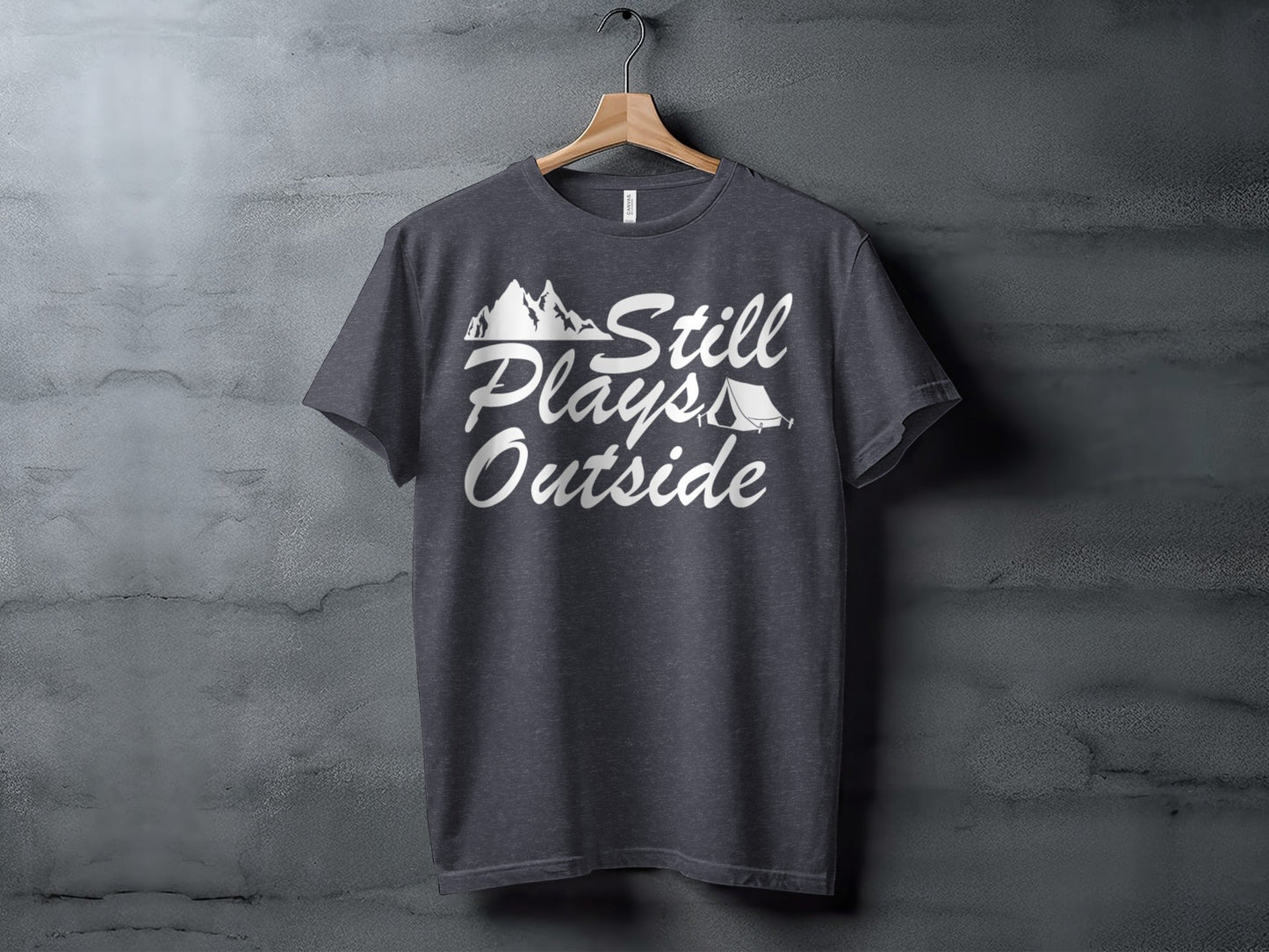 Still Plays Outside With Mountain Tent Graphic T-Shirt