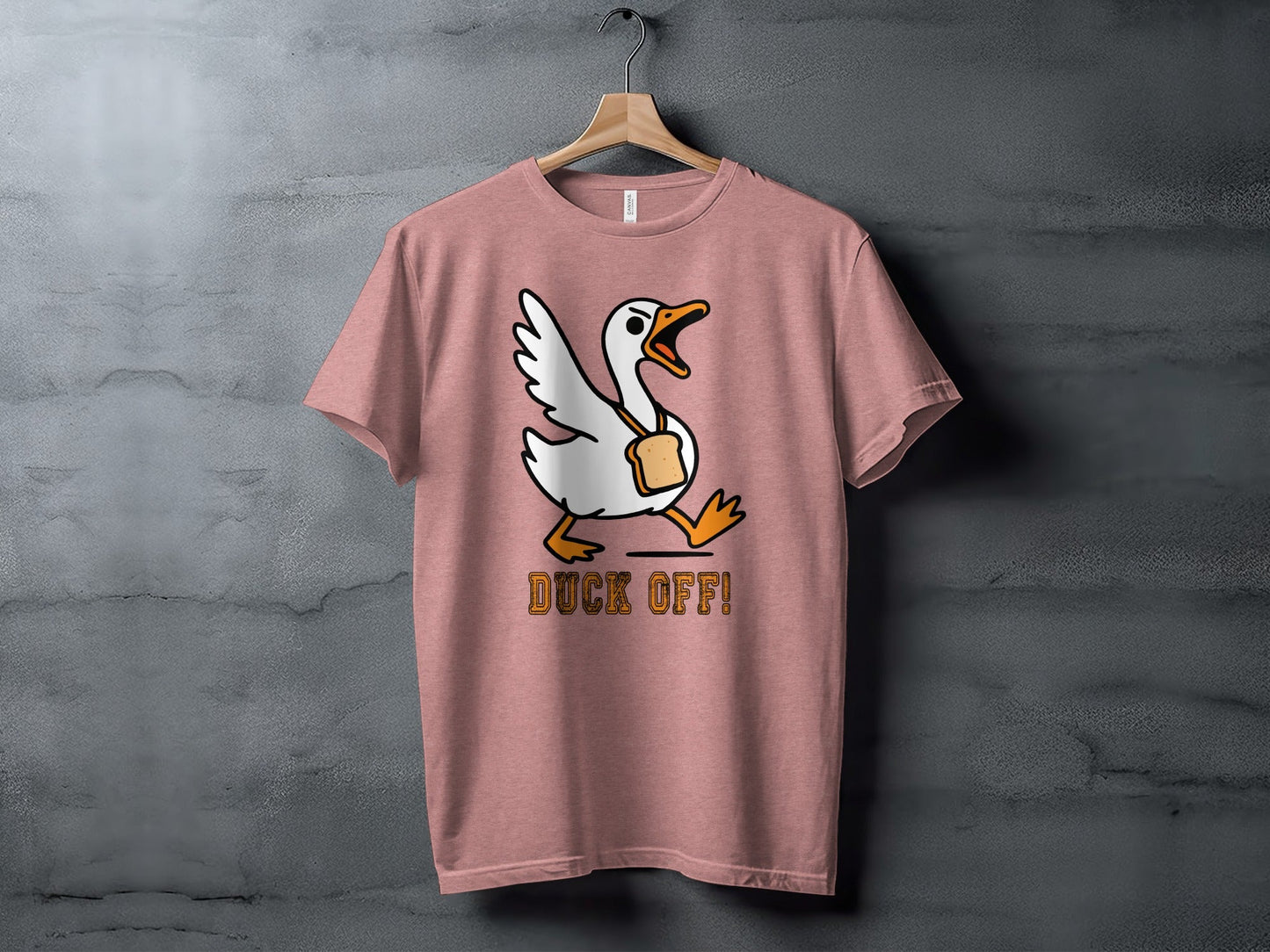 Duck Off Funny Angry Goose with Bread Slice T-Shirt
