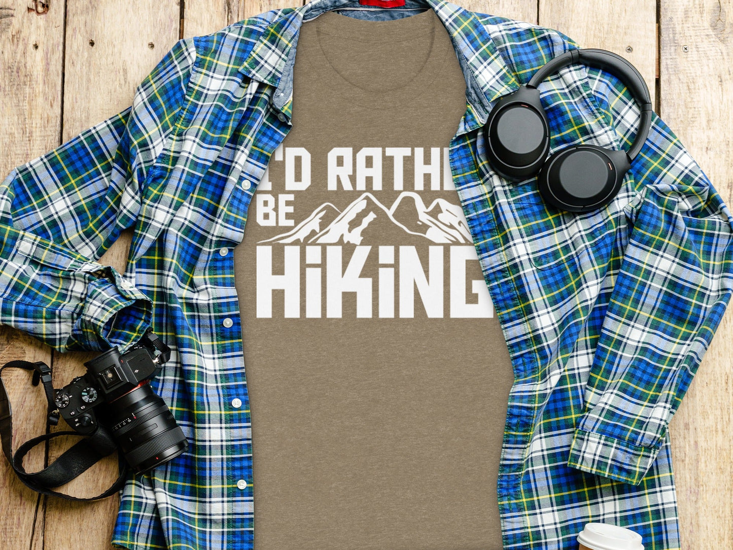 I Would Rather Be Hiking Mountains Graphic Design T-Shirt