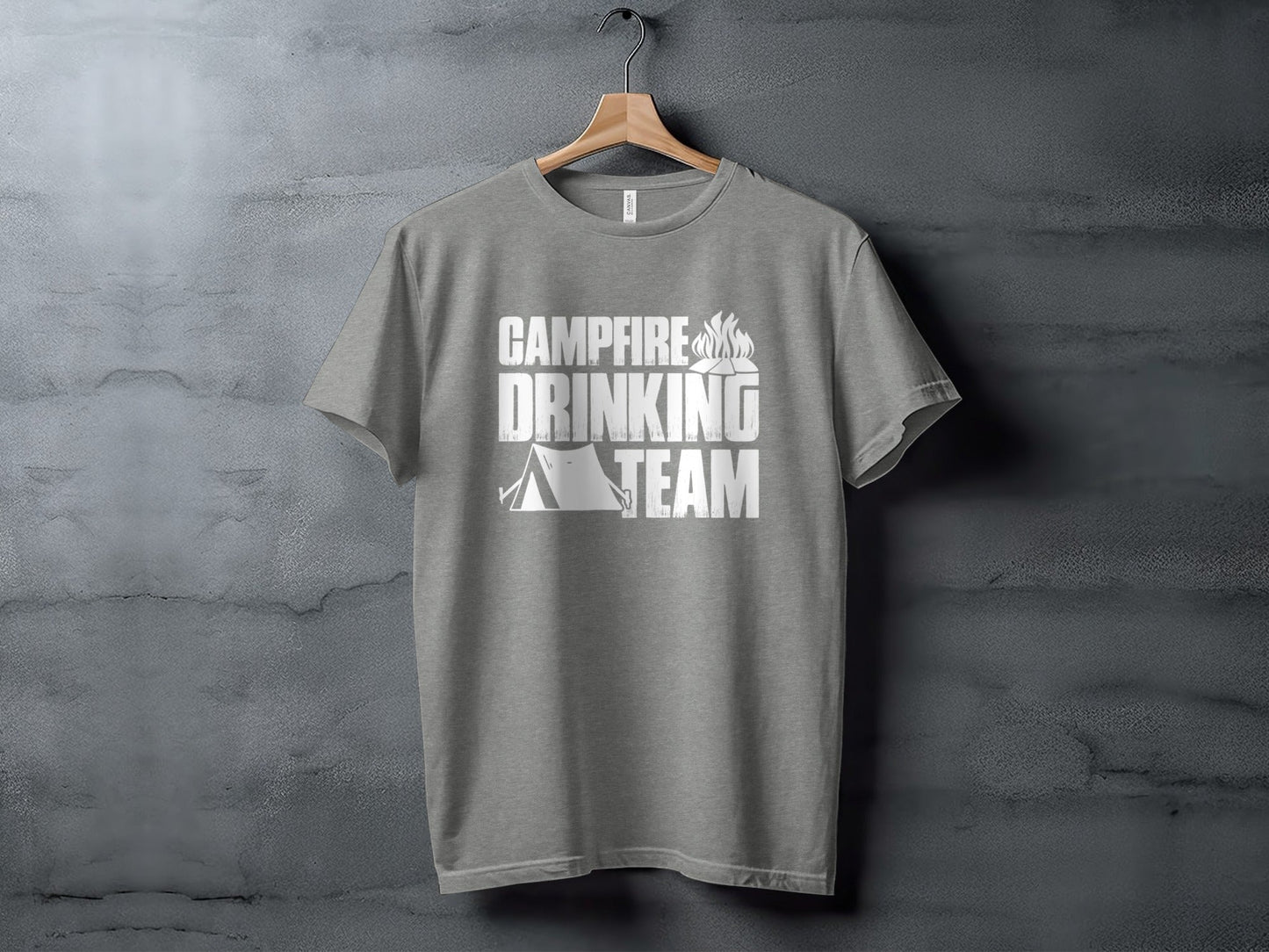 Campfire Drinking Team Tent Design Camping Adventure T-Shirt