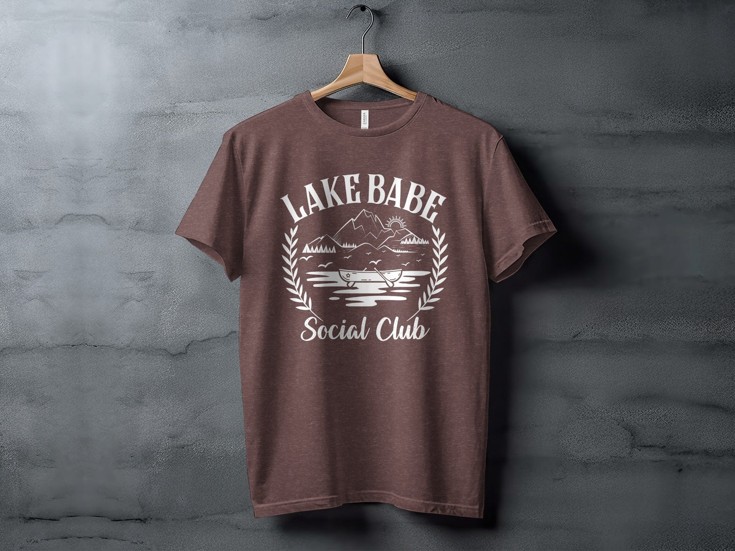 Lake Babe Social Club Mountains and Boat Graphic T-Shirt