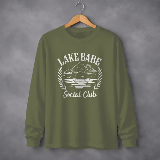 Lake Babe Social Club Vacation Outdoors Design Long Sleeve T-Shirt