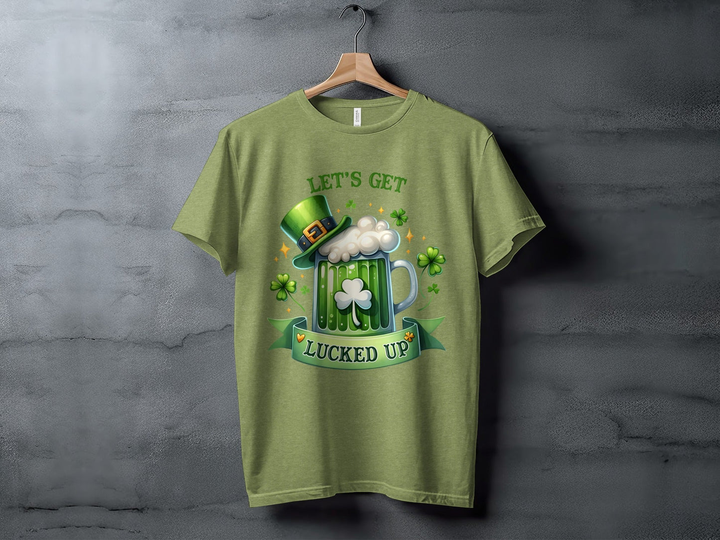 Lets Get Lucked Up T-Shirts, St Patricks Day Apparel, Irish Beer Mug, Clover Graphic Tee, Good Luck Shirts, Holiday T-Shirt, Festive Outfit