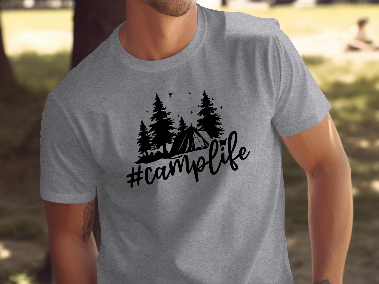Hashtag Camplife Text Design With Camping Tent T-Shirt