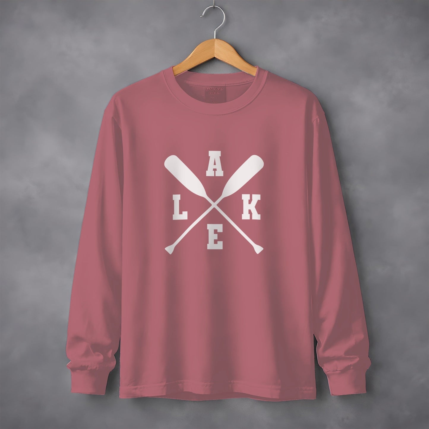 A Lake With Crossed Paddles Graphic Long Sleeve T-Shirt
