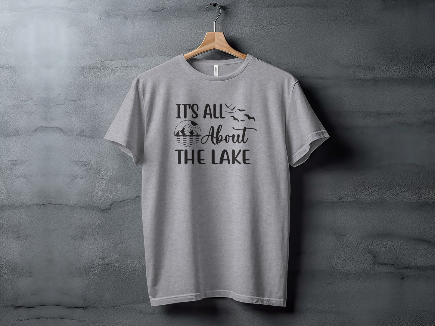 It's All About The Lake Mountain and Birds Graphic T-Shirt
