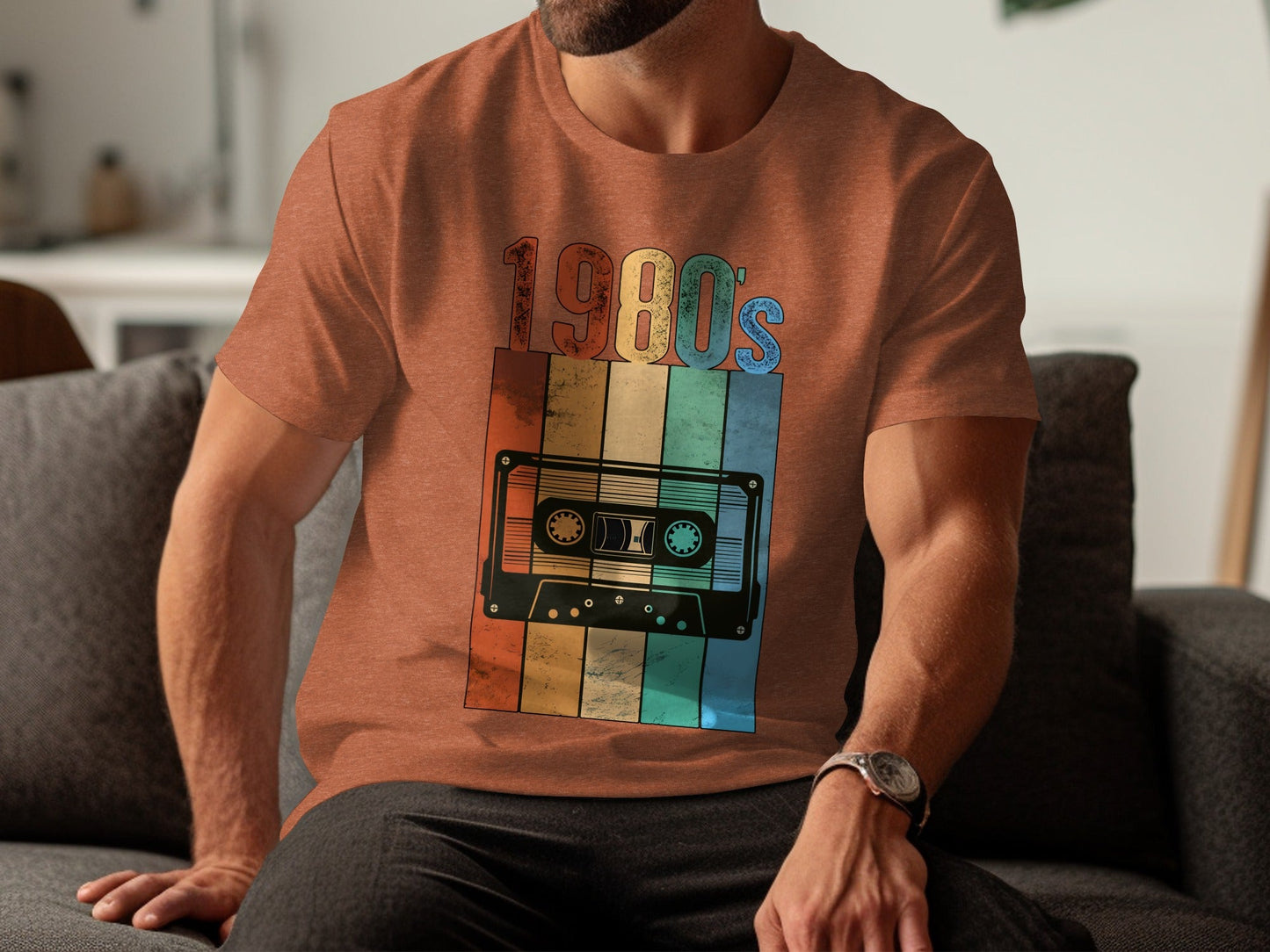 Vintage 1980s Retro Cassette Tape Cool Design T-Shirt