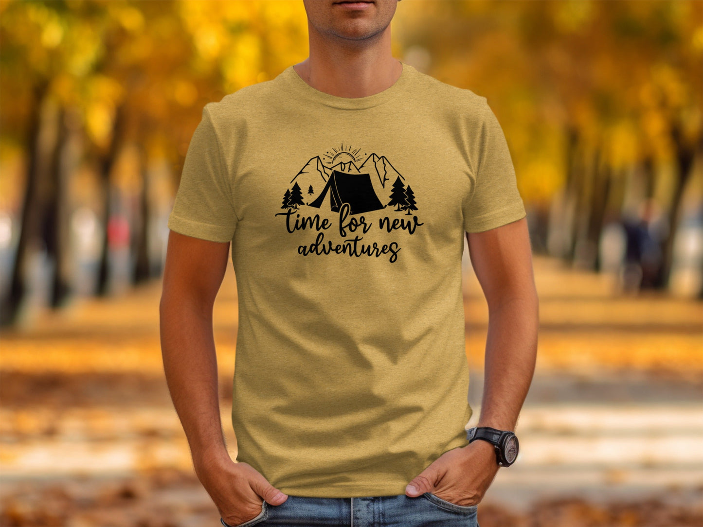 Time For New Adventures With Tent Graphic Design T-Shirt