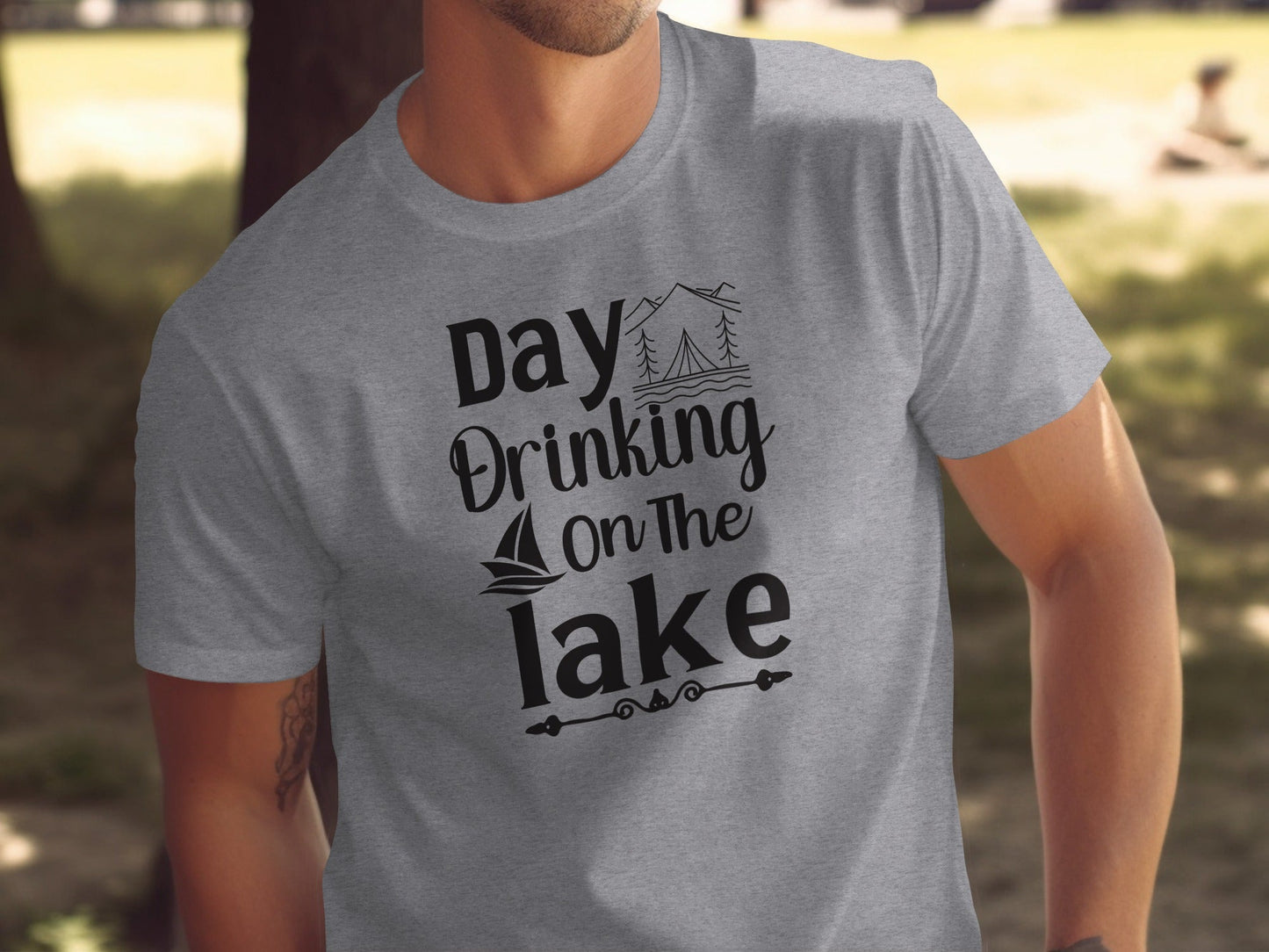 Day Drinking On The Lake Fun Vacation Graphic T-Shirt