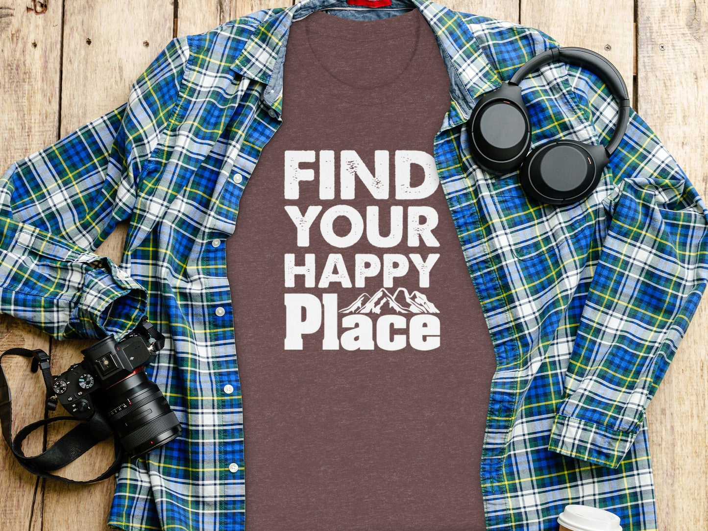 Find Your Happy Place with Mountain T-Shirt