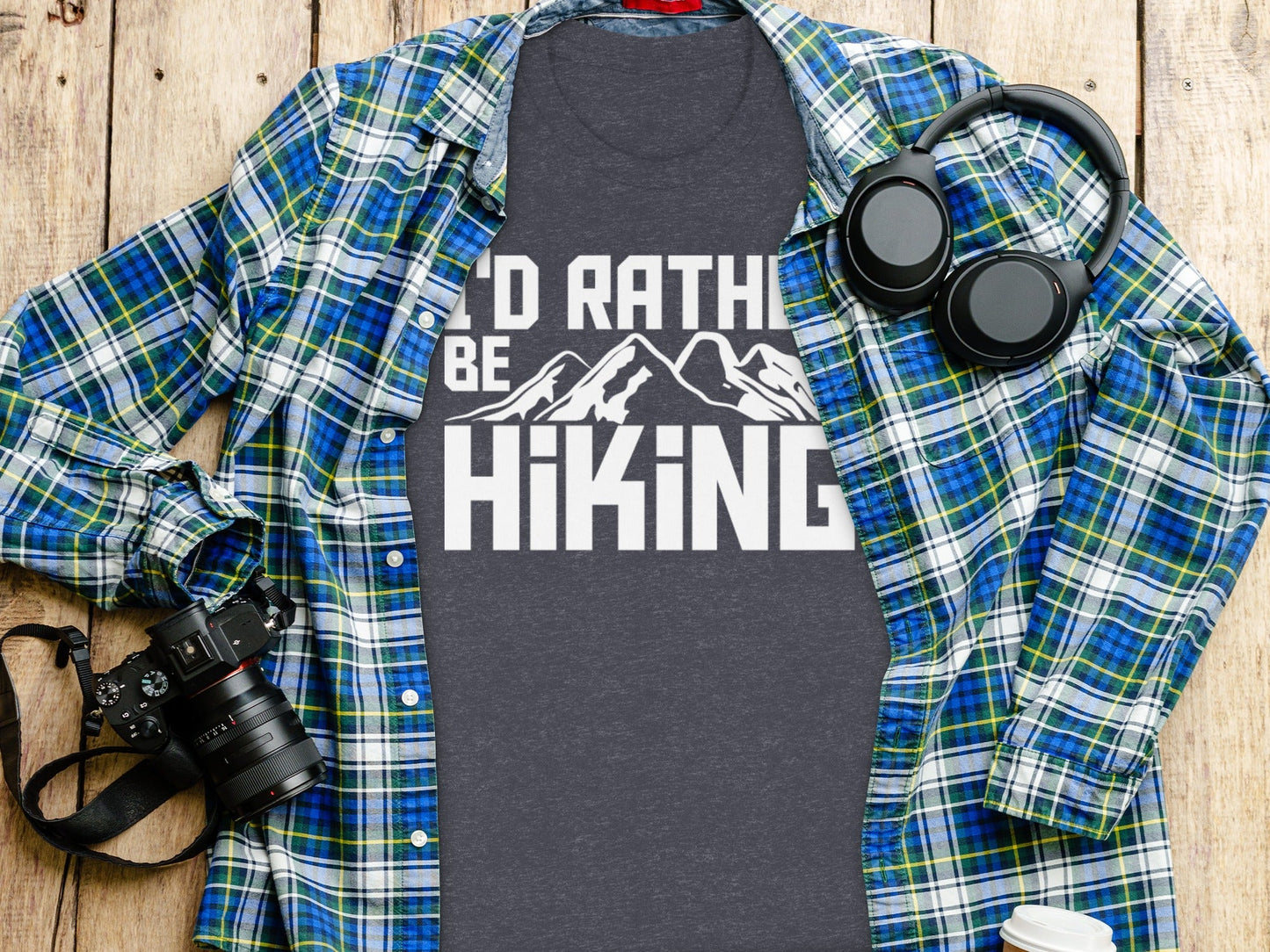 I Would Rather Be Hiking Mountains Graphic Design T-Shirt