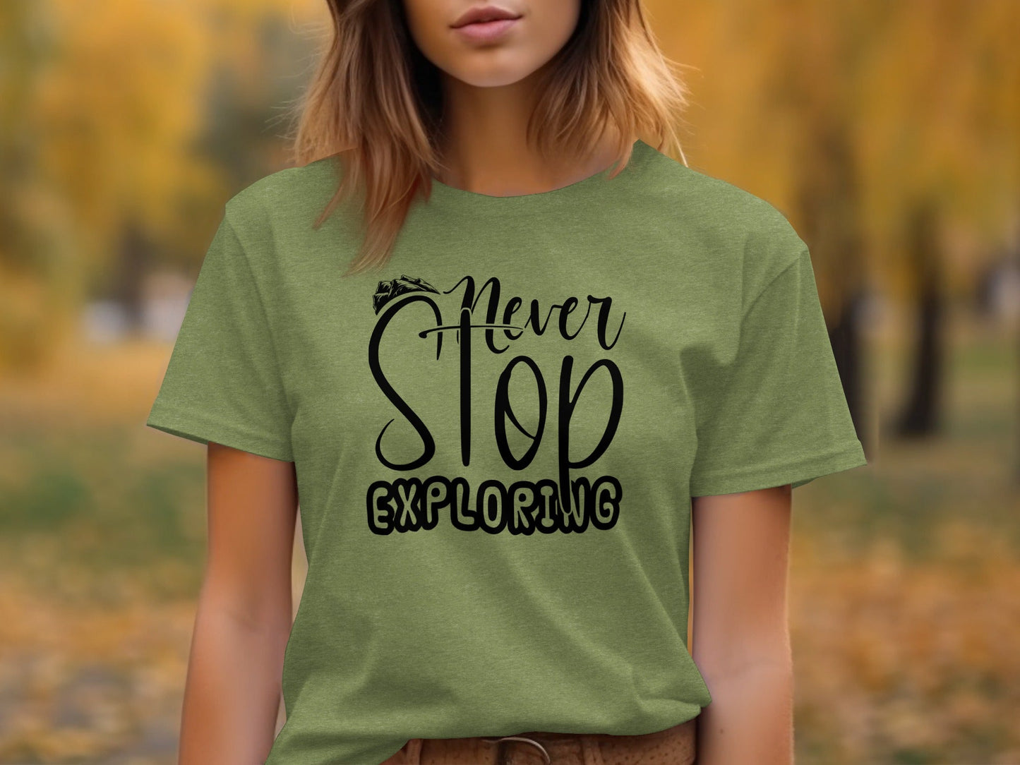 Never Stop Exploring Graphic Adventure Lover Quote T-Shirt