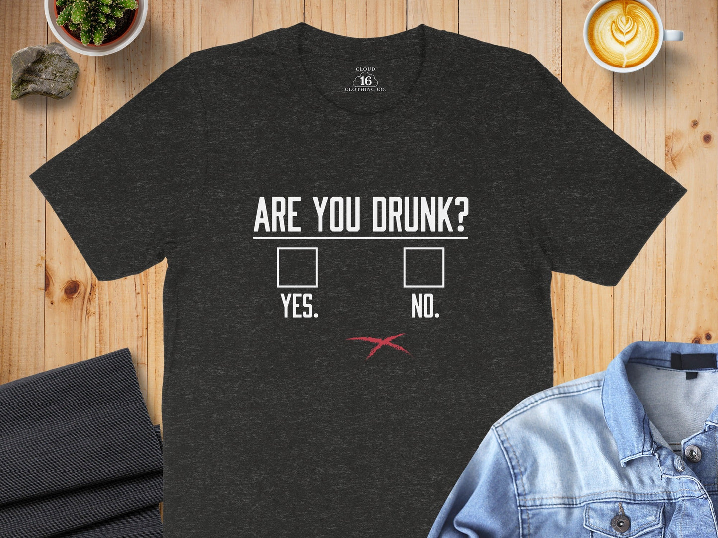 Are You Drunk Check Box With Red Cross Funny Graphic T-Shirt