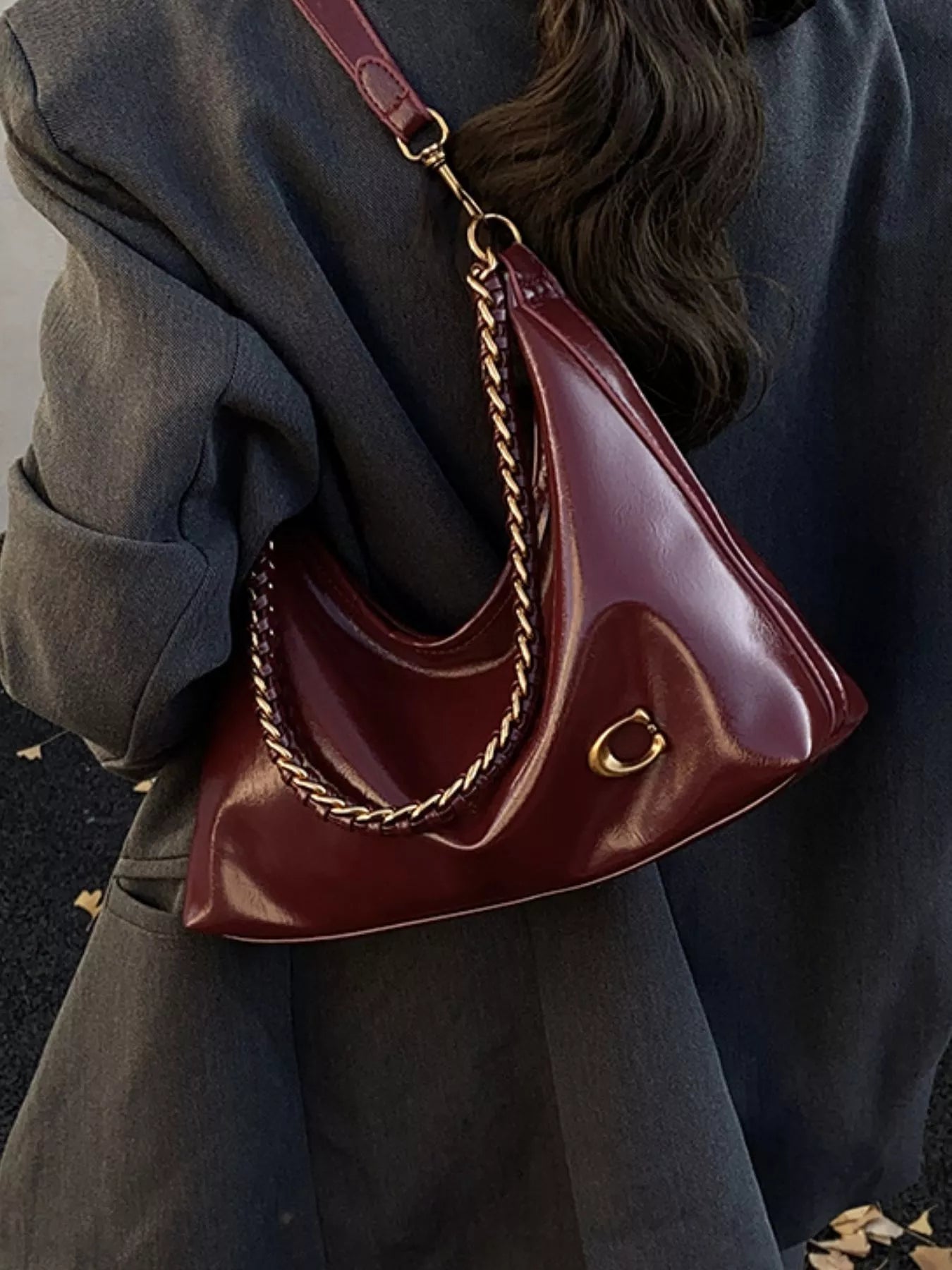 Leather Chain Shoulder Bag