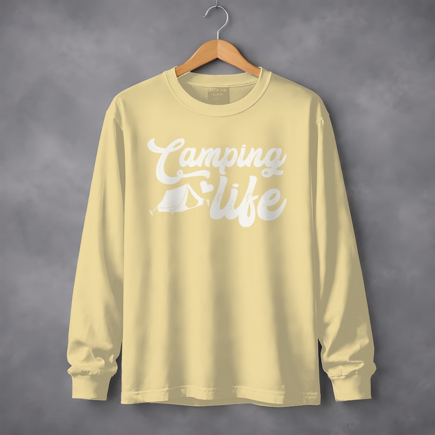 Camping Life with Tent and Heart Great Outdoors Long Sleeve T-Shirt