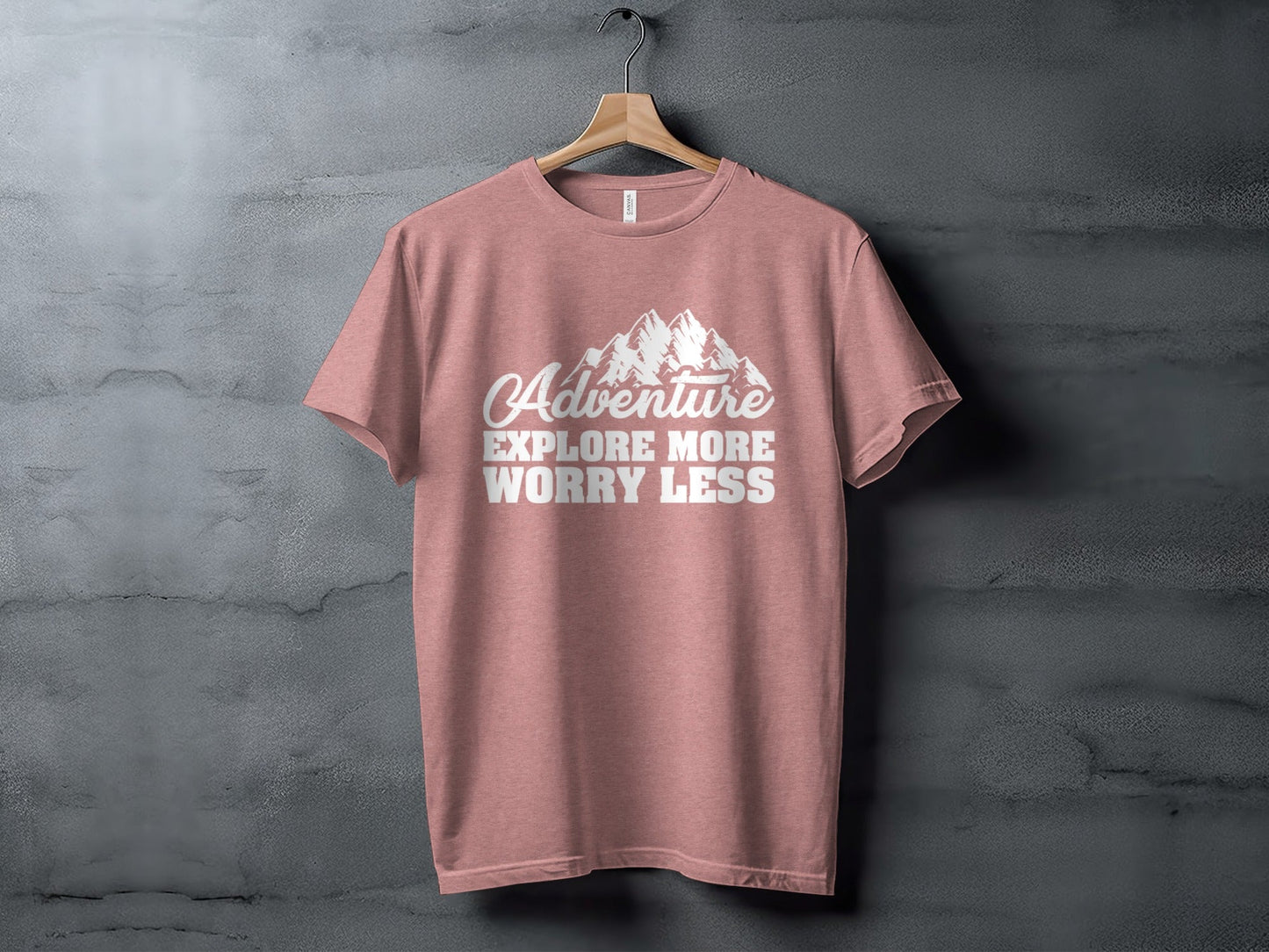 Adventure Explore More Worry Less Mountain Graphic T-Shirt