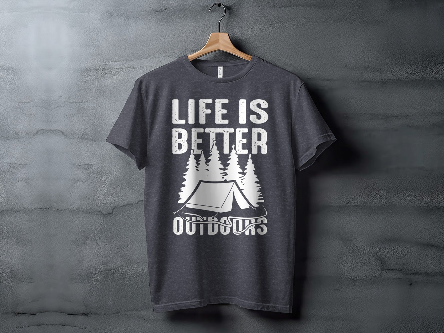 Life Is Better Outdoors Camping Tent Graphic Novelty T-Shirt