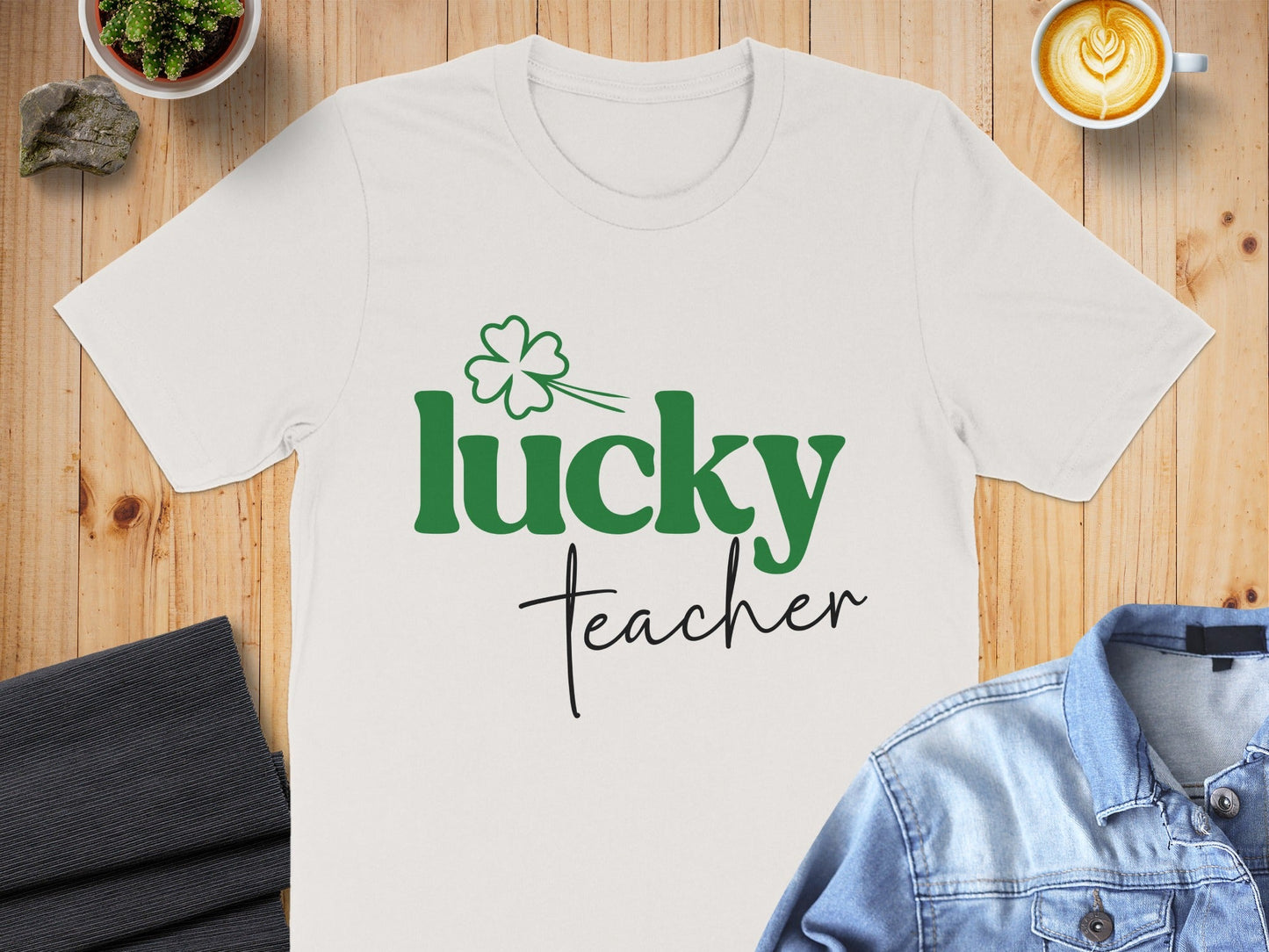 Lucky Teacher Saint Patricks Day Design Graphic T-Shirt