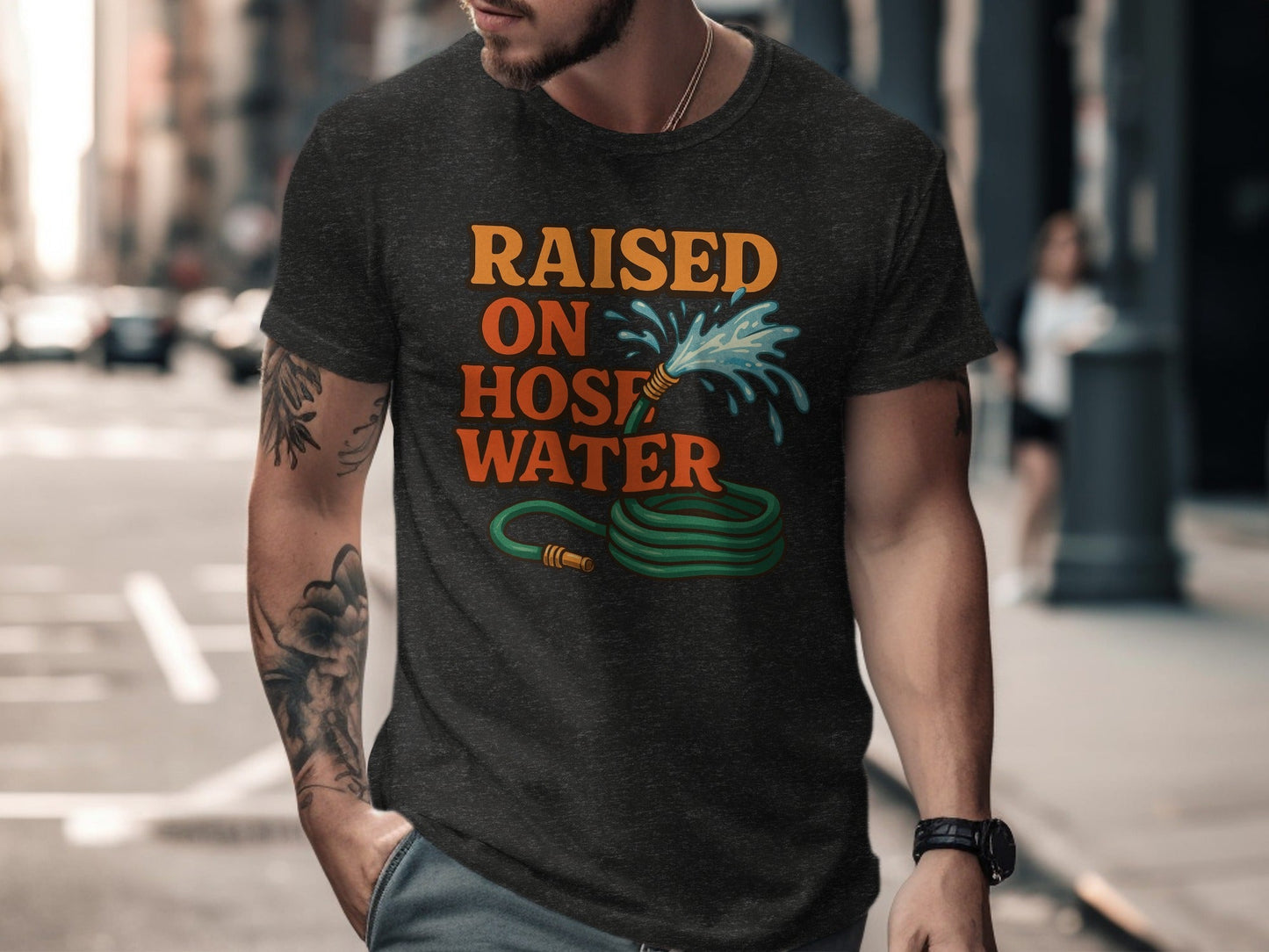 Raised On Hose Water Graphic Design Retro Style T-Shirt