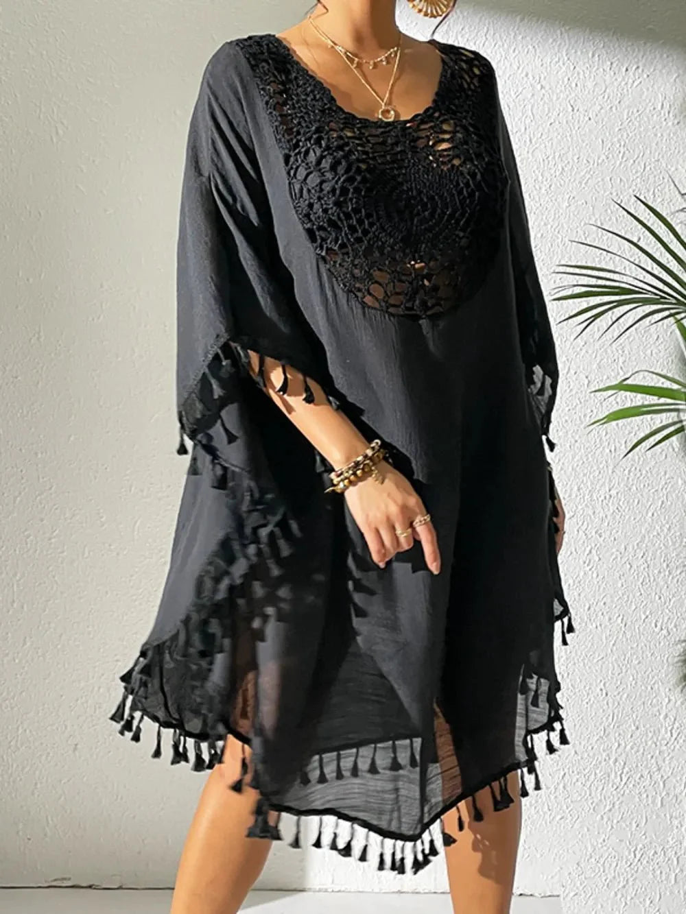 Tassel Cutout Cover-Up Dress for Effortless Summer Style