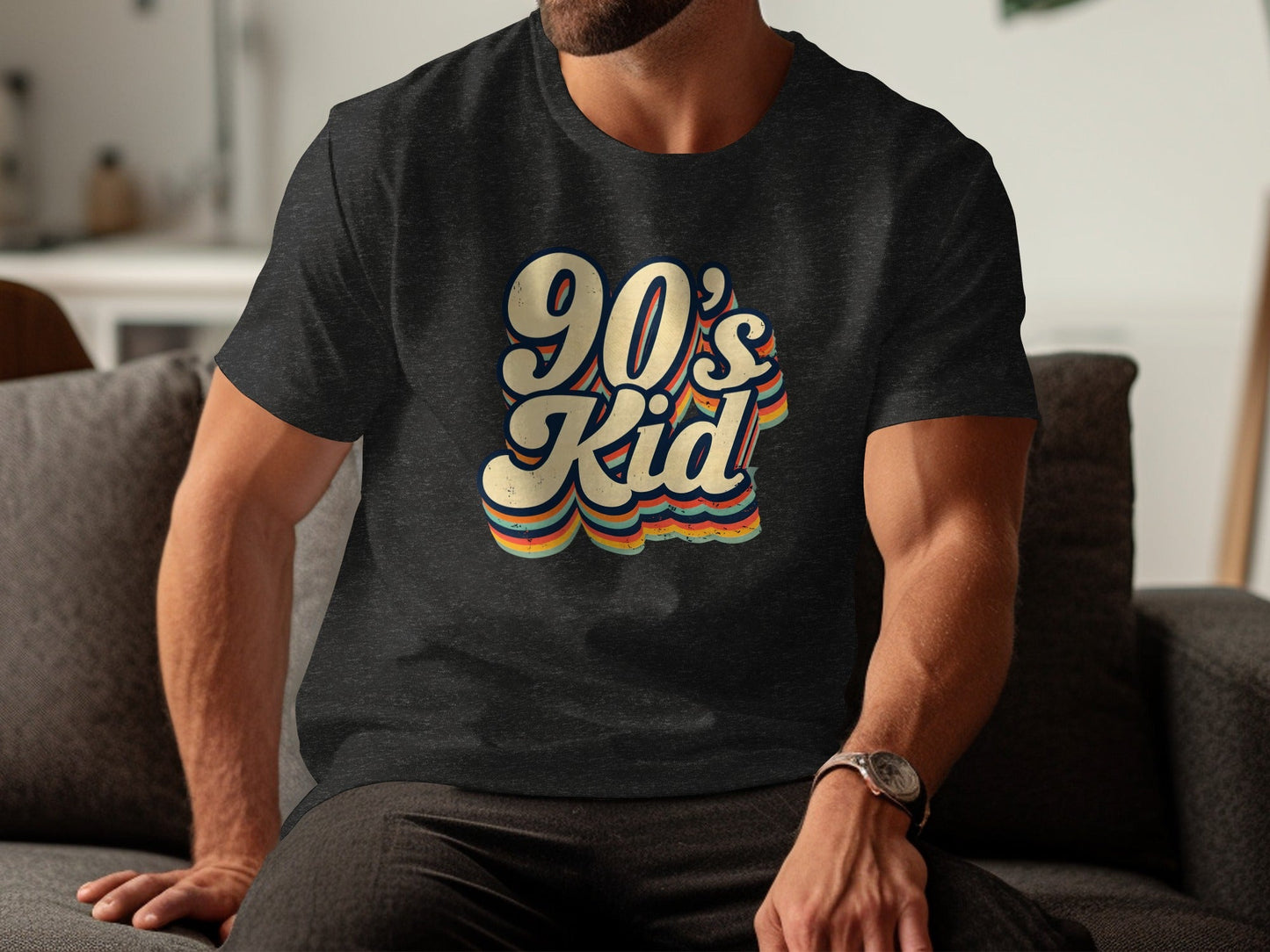 Retro 90s Kid Layered Text Design Trendy Cool Style T-Shirt