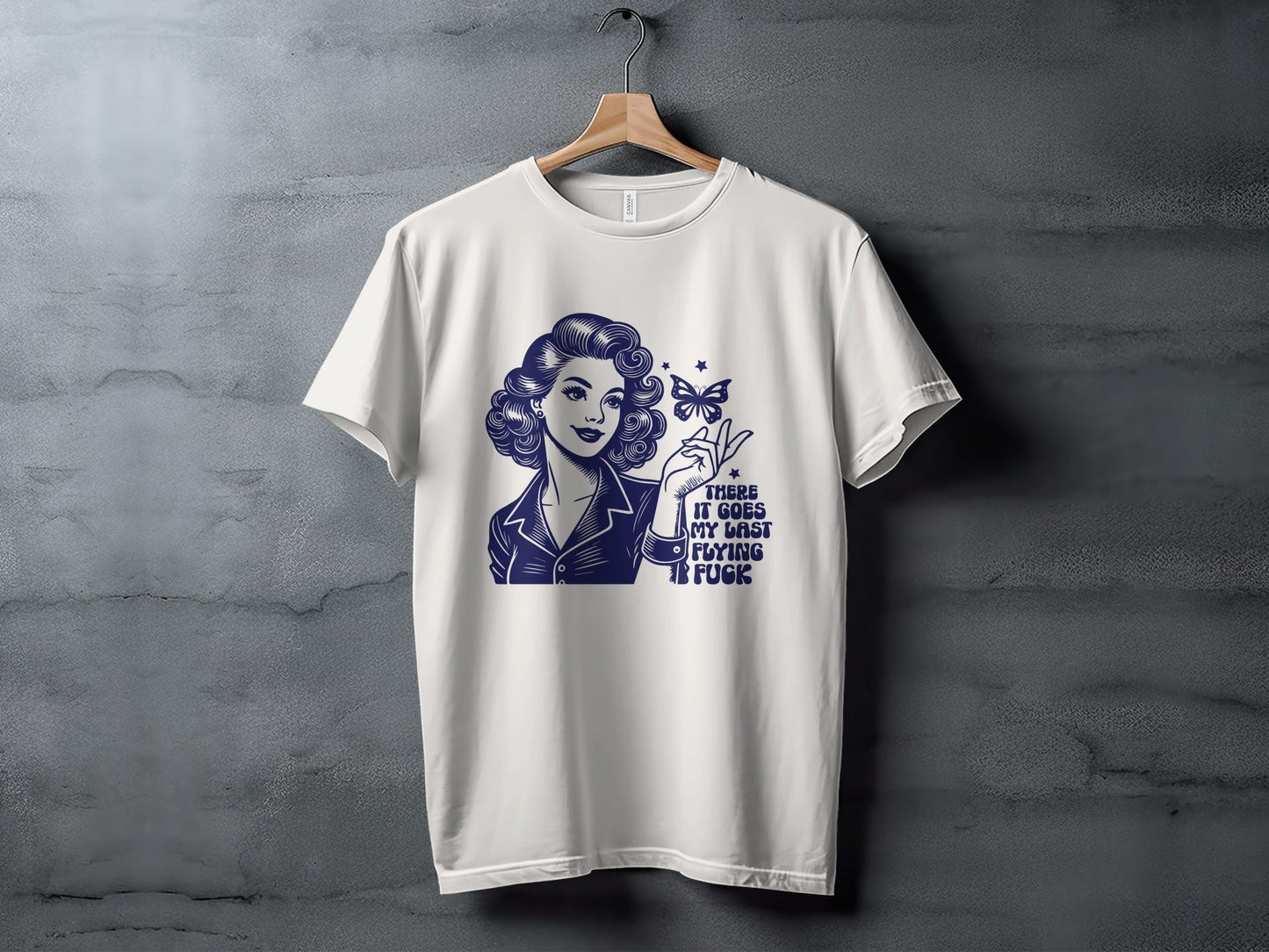 Retro Girl Butterfly Last Flying F Word Phrase T-Shirt