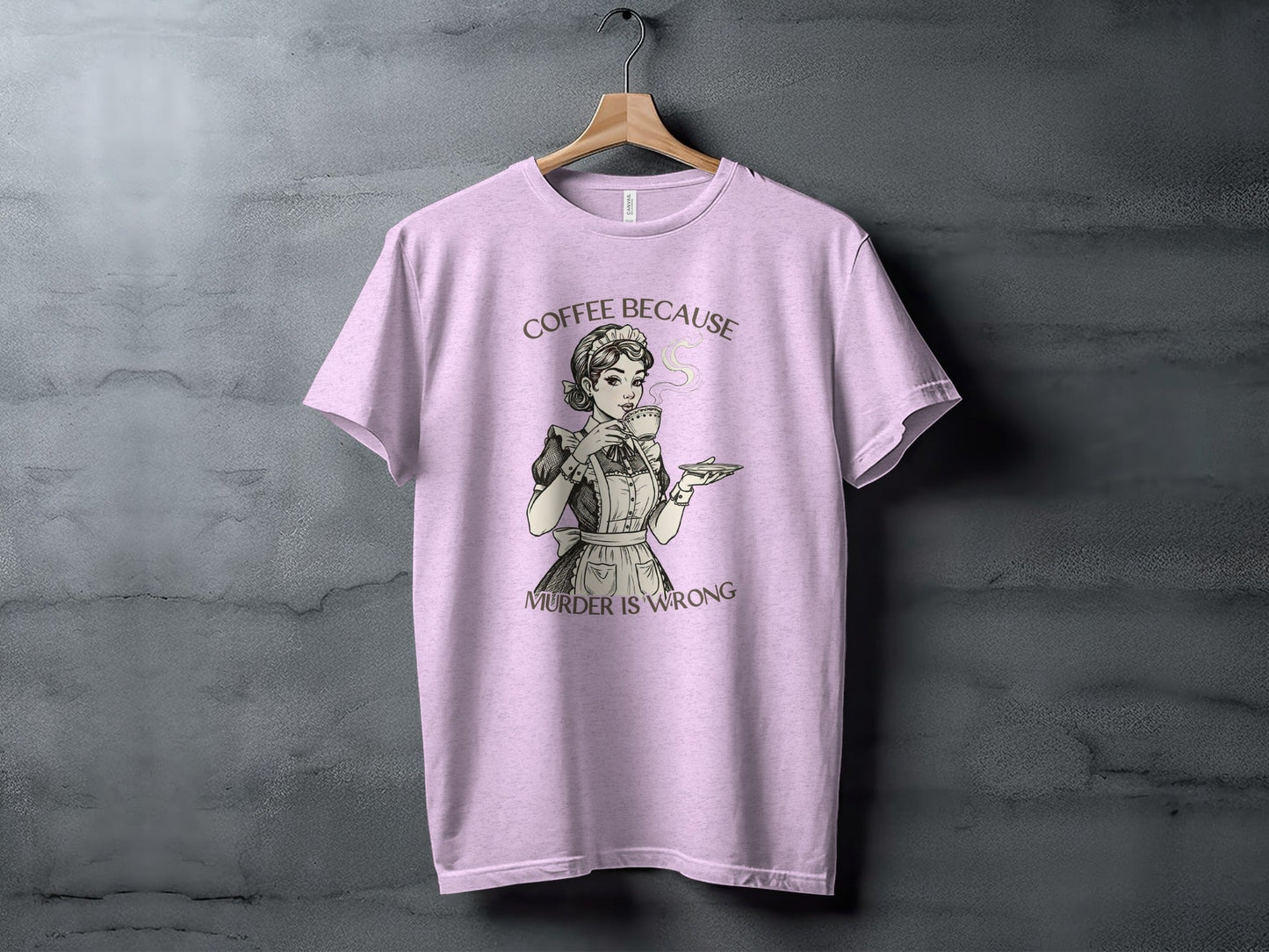 Coffee Because Murder is Wrong Funny Vintage Style T-Shirt