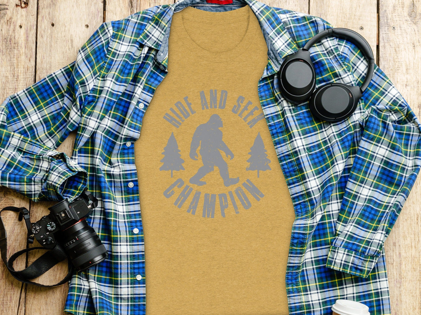 Hide and Seek Champion Bigfoot Funny Graphic Novelty T-Shirt