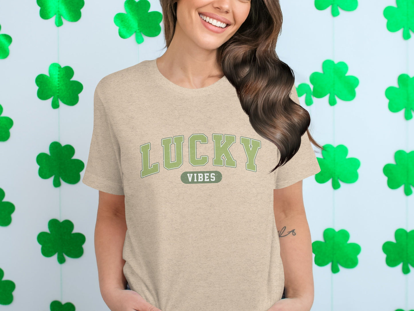 Lucky Vibes T-Shirts, Good Luck T Shirts, Positive Vibes Tees, Trendy Luck Shirts, Lucky Graphic Tees, Casual Lucky T Shirts