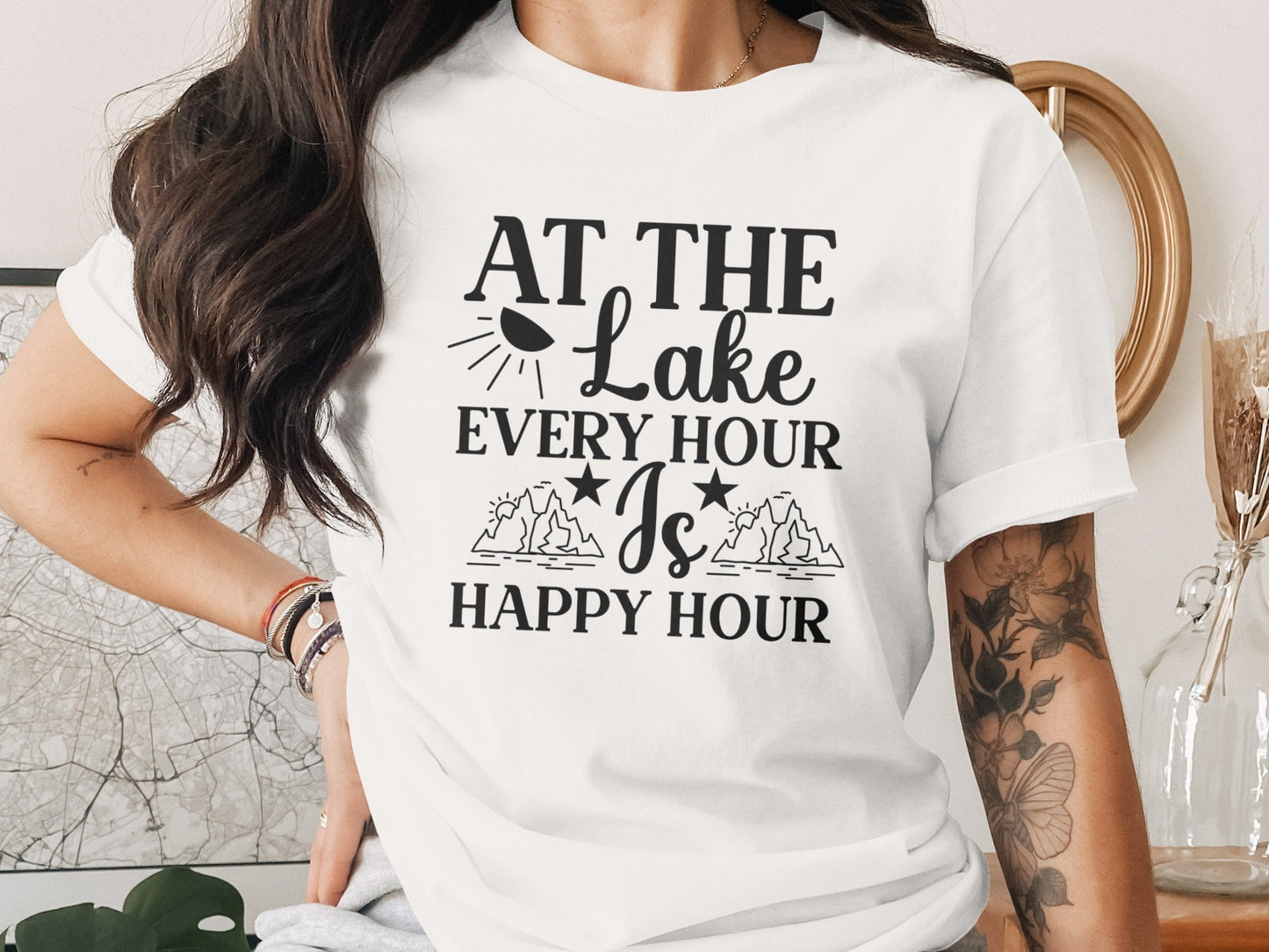 At The Lake Every Hour Is Happy Hour Graphic T-Shirt