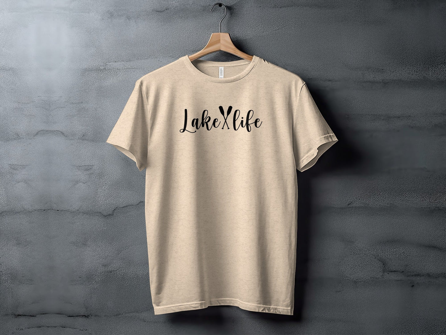 Lake With Crossed Paddles Graphic Design Lake Life T-Shirt