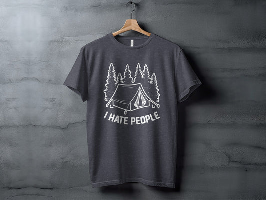 Introvert Camping Vacation Nature Tent and Hate People T-Shirt