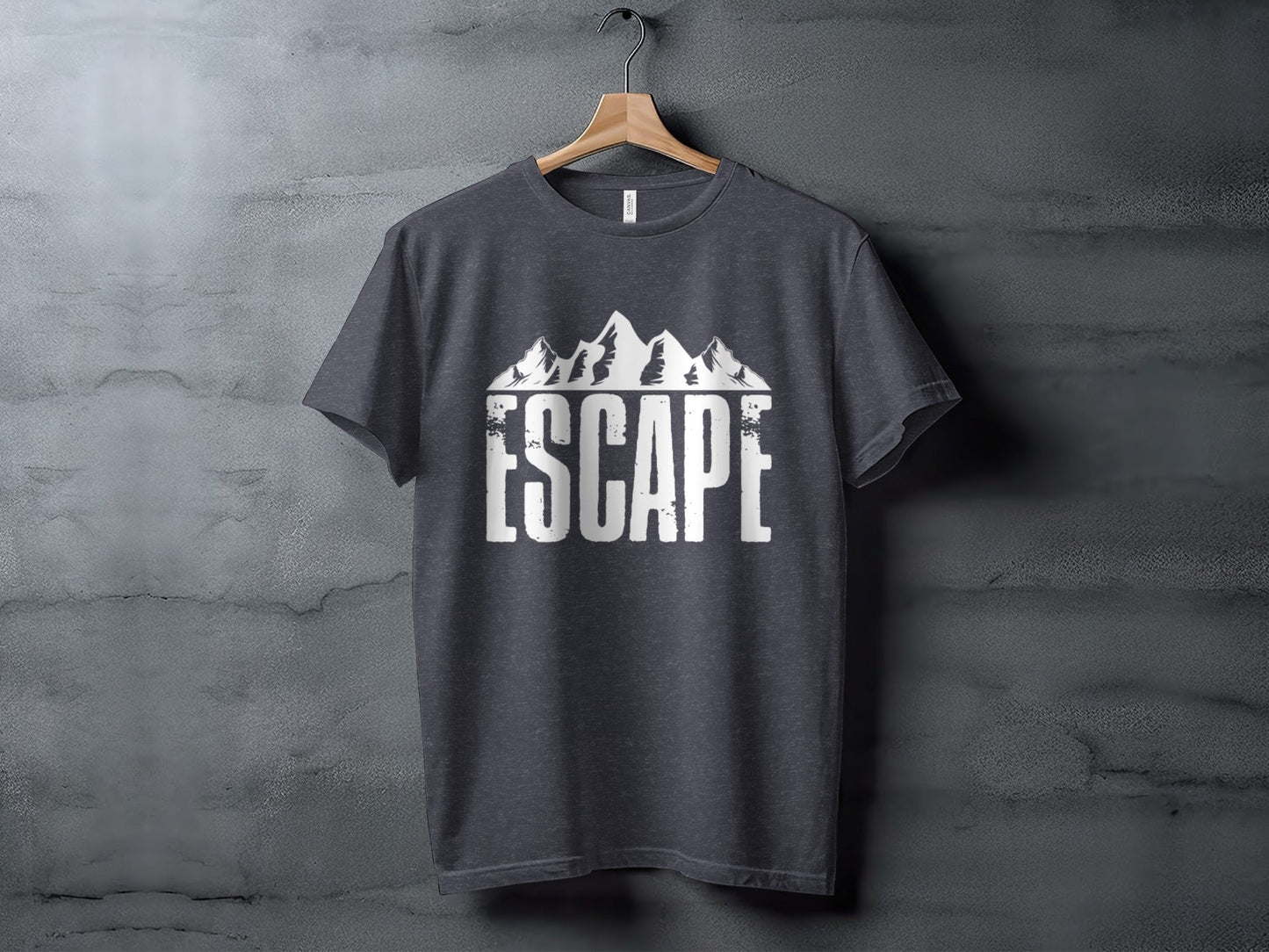 Escape Into The Mountains Outdoor Adventure Design T-Shirt