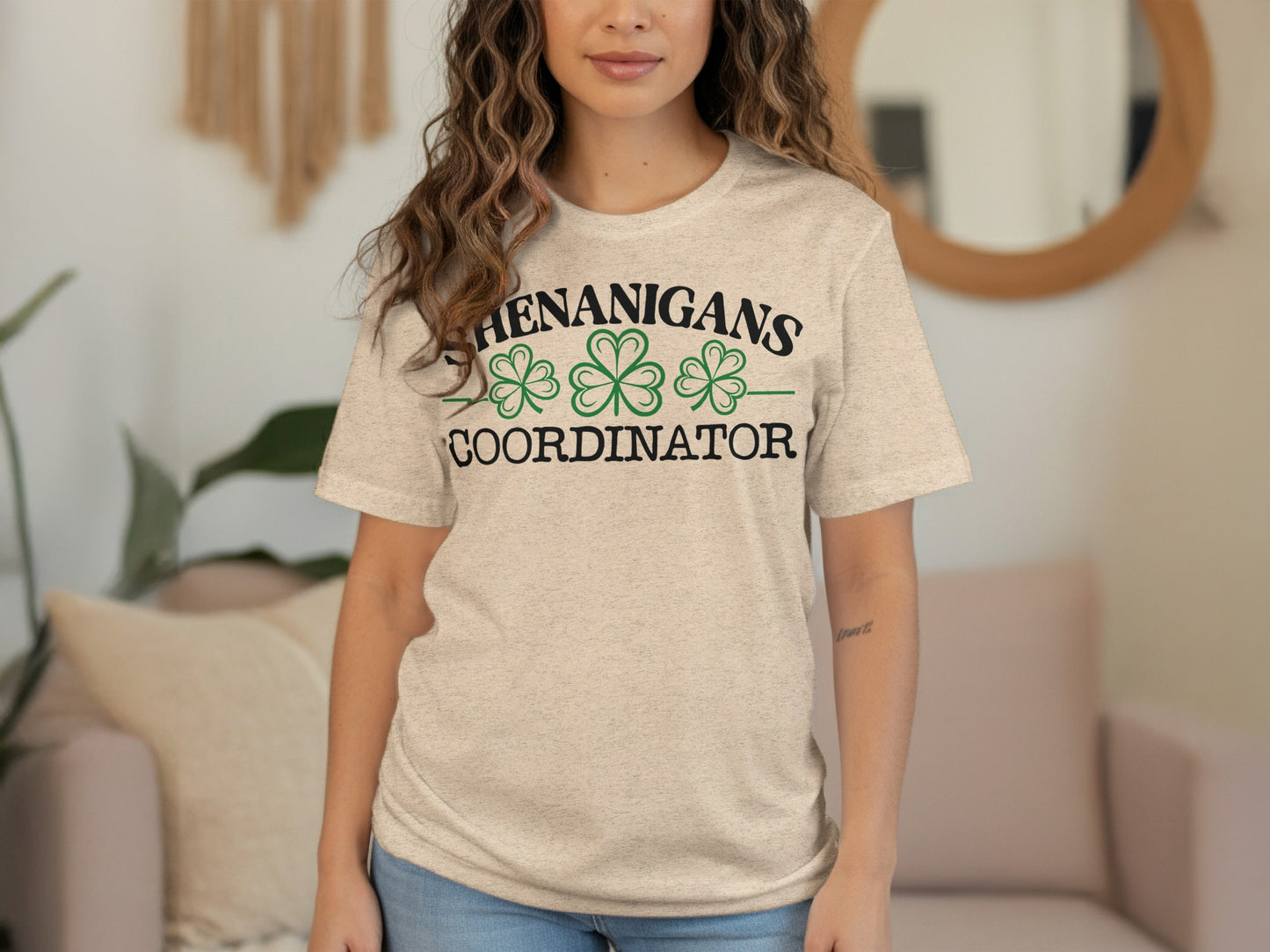 Shenanigans Coordinator With Shamrocks Design Funny T-Shirt